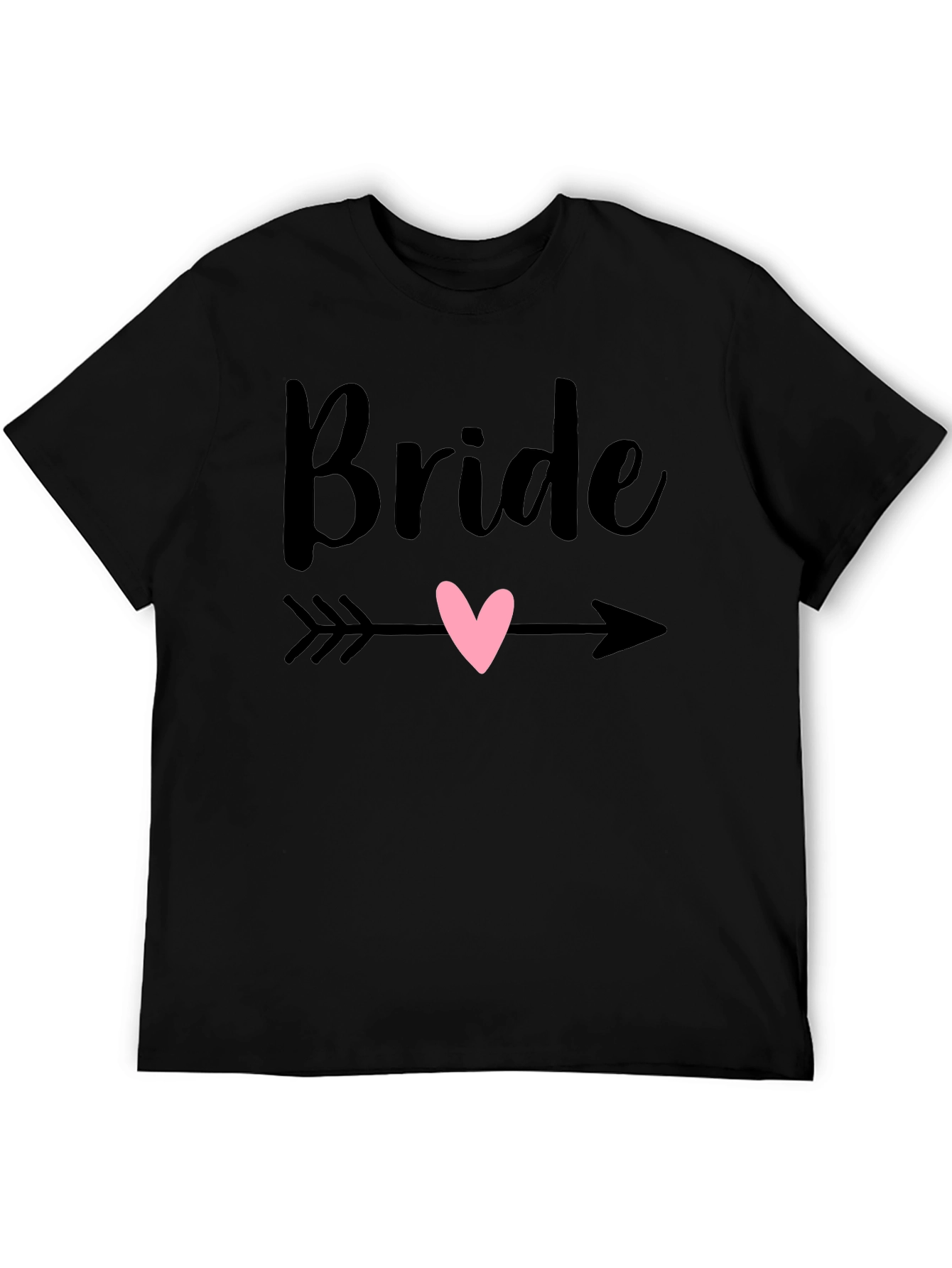 Bride Heart Arrow Graphic Tee - Black Cotton T-Shirt