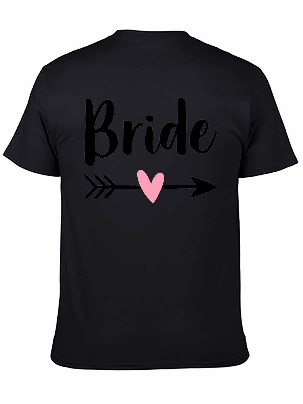 Bride Heart Arrow Graphic Tee - Black Cotton T-Shirt