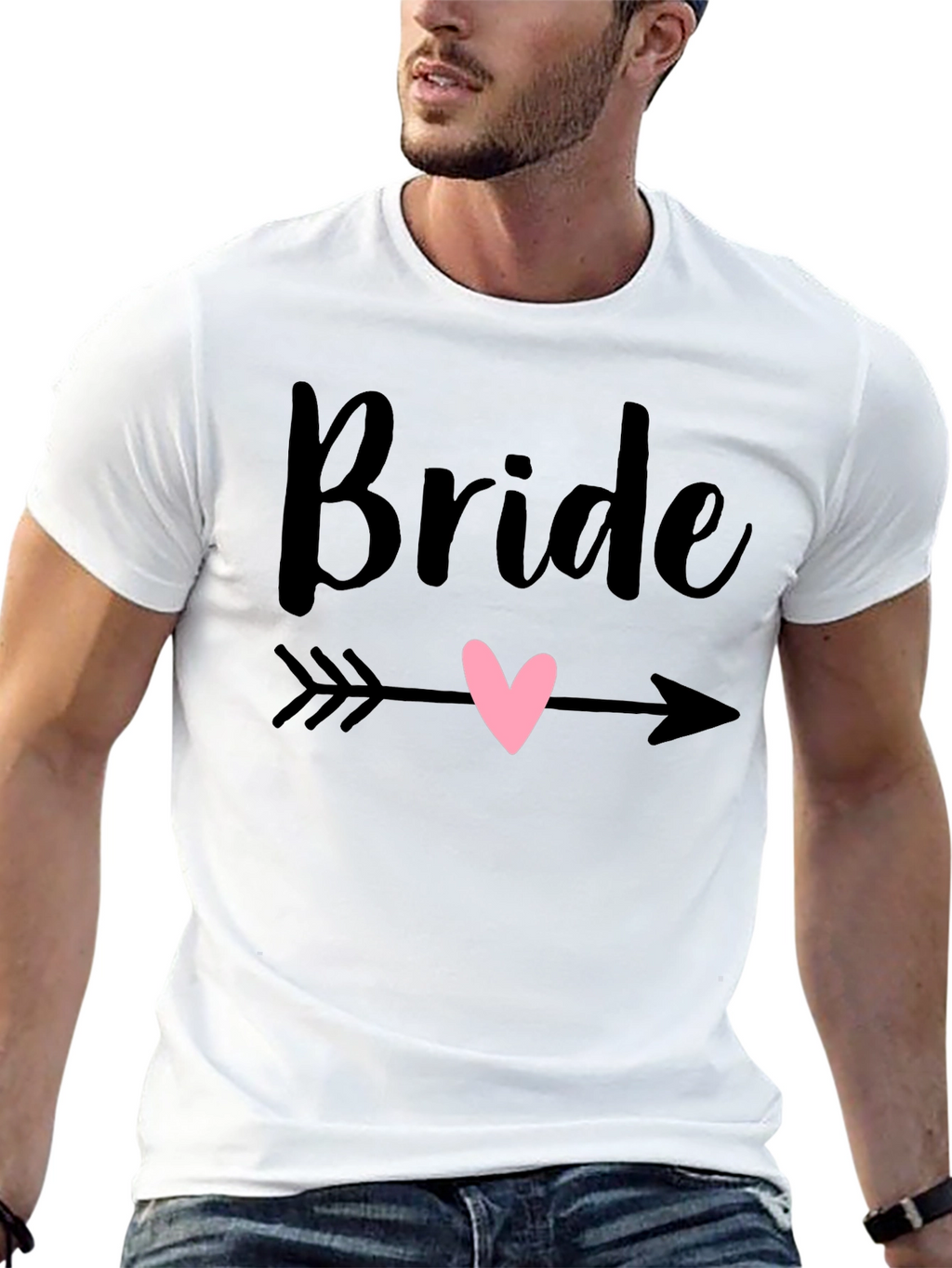 Bride Heart Arrow Graphic Tee - Black Cotton T-Shirt