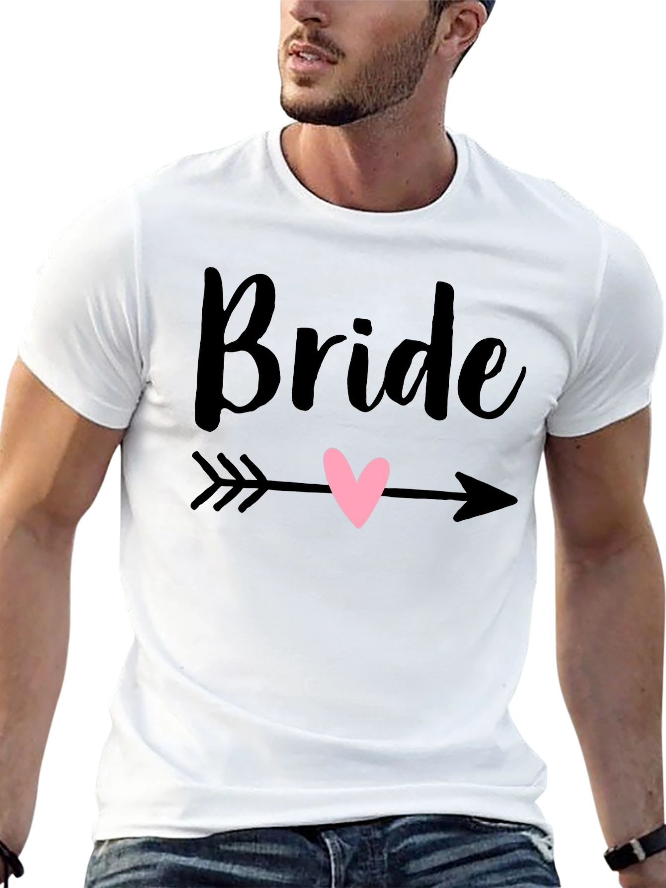 Bride Heart Arrow Graphic Tee - Black Cotton T-Shirt