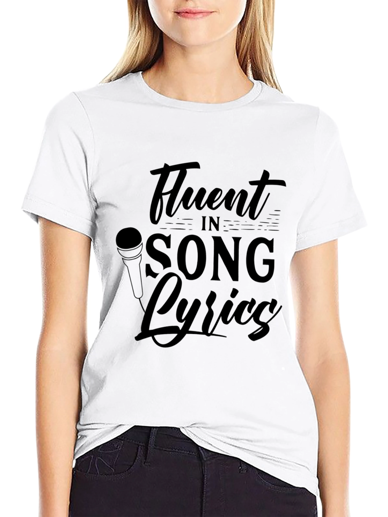 Fluent in Song Lyrics Black T-Shirt