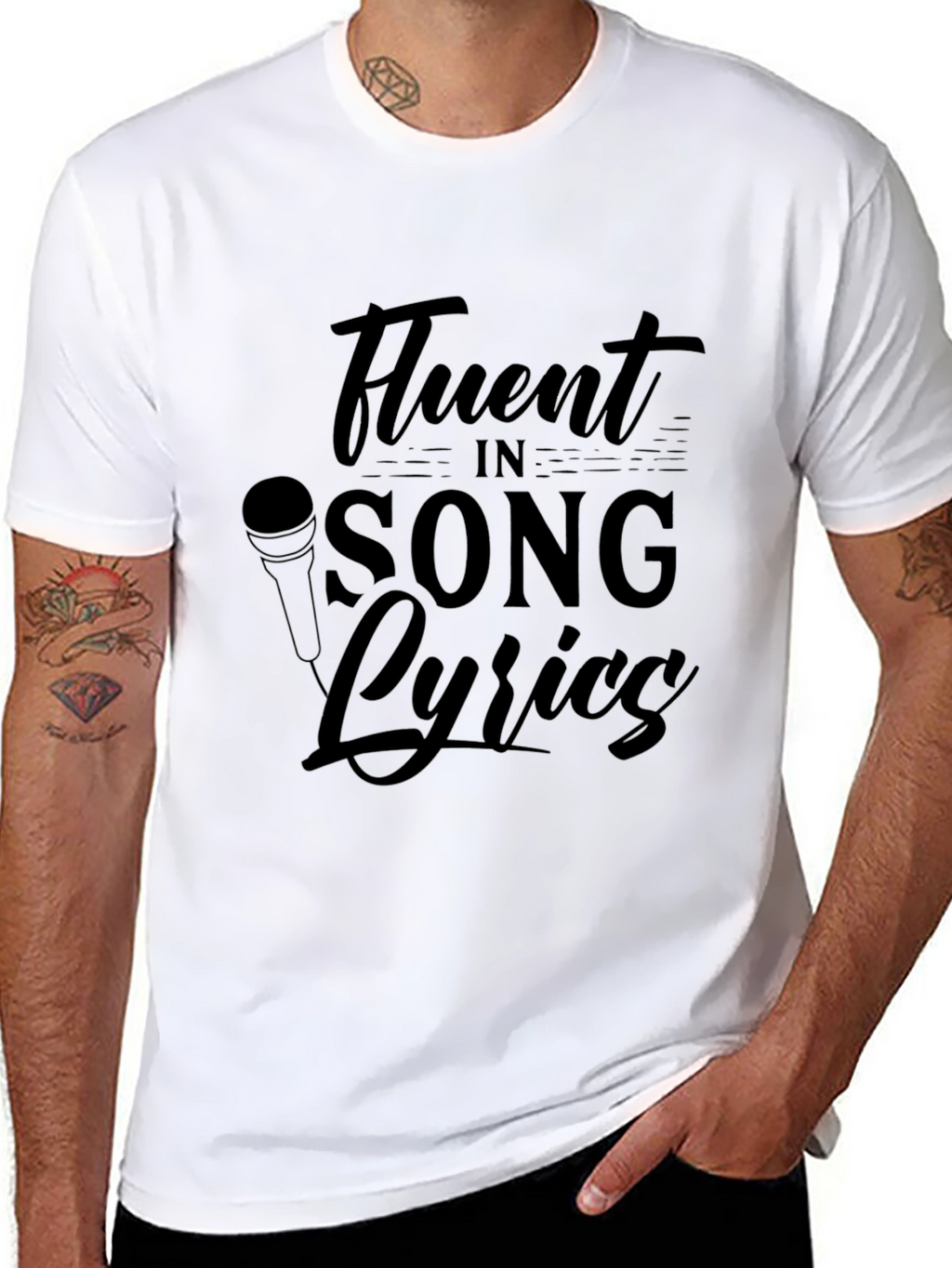 Fluent in Song Lyrics Black T-Shirt