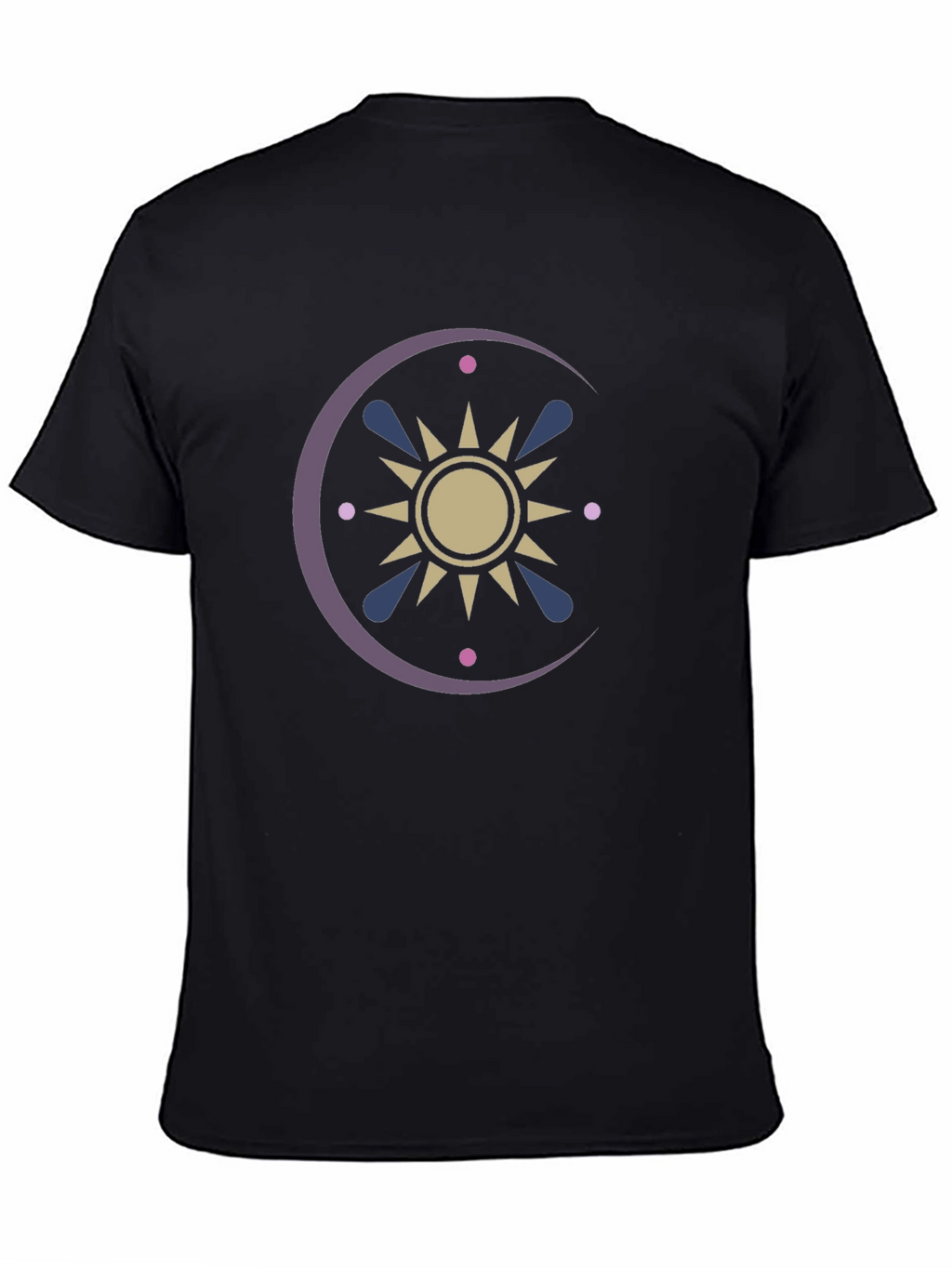 Celestial Sun and Moon Graphic Tee - Black