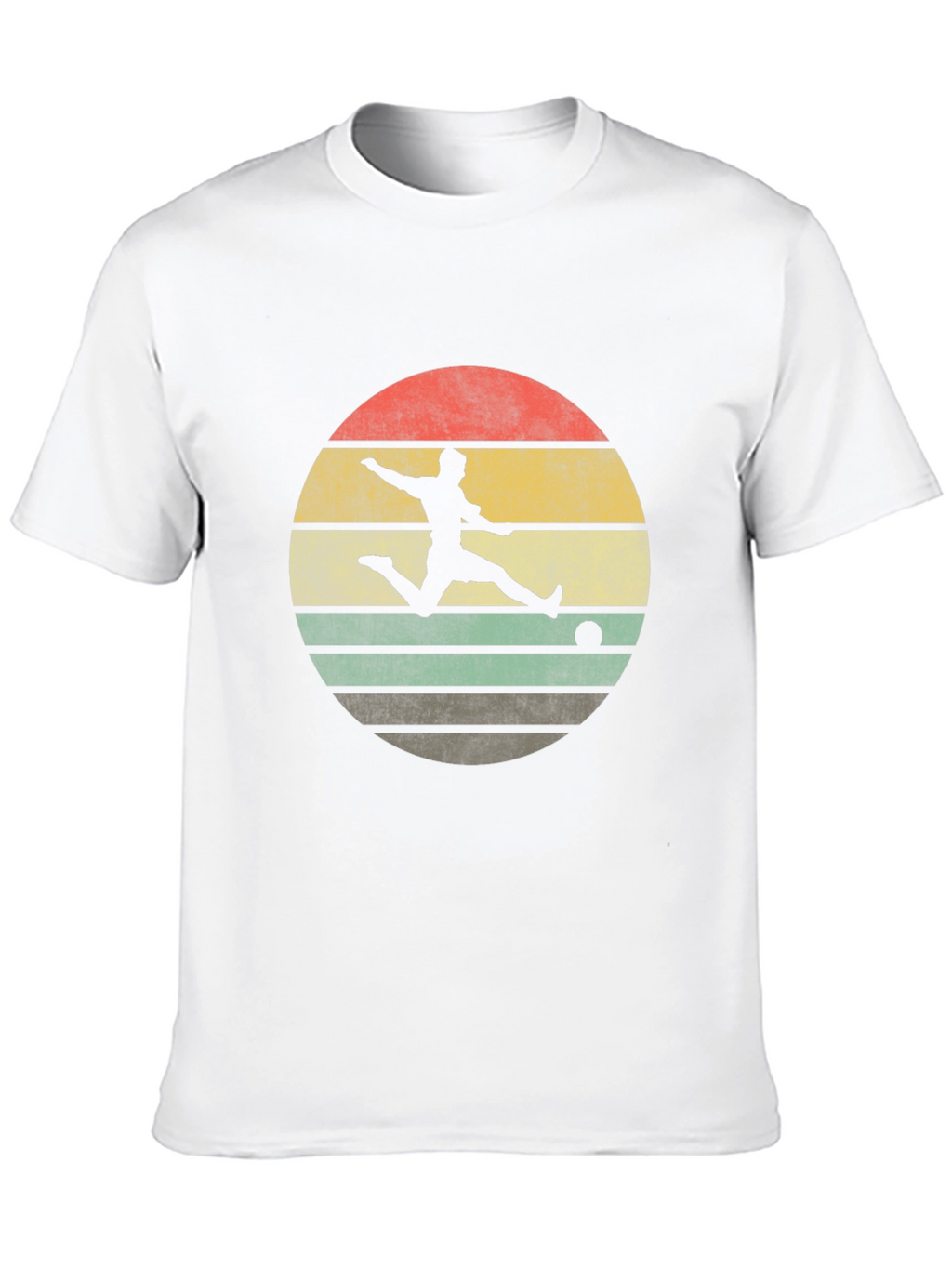 Retro Sunset Soccer Player Graphic T-Shirt