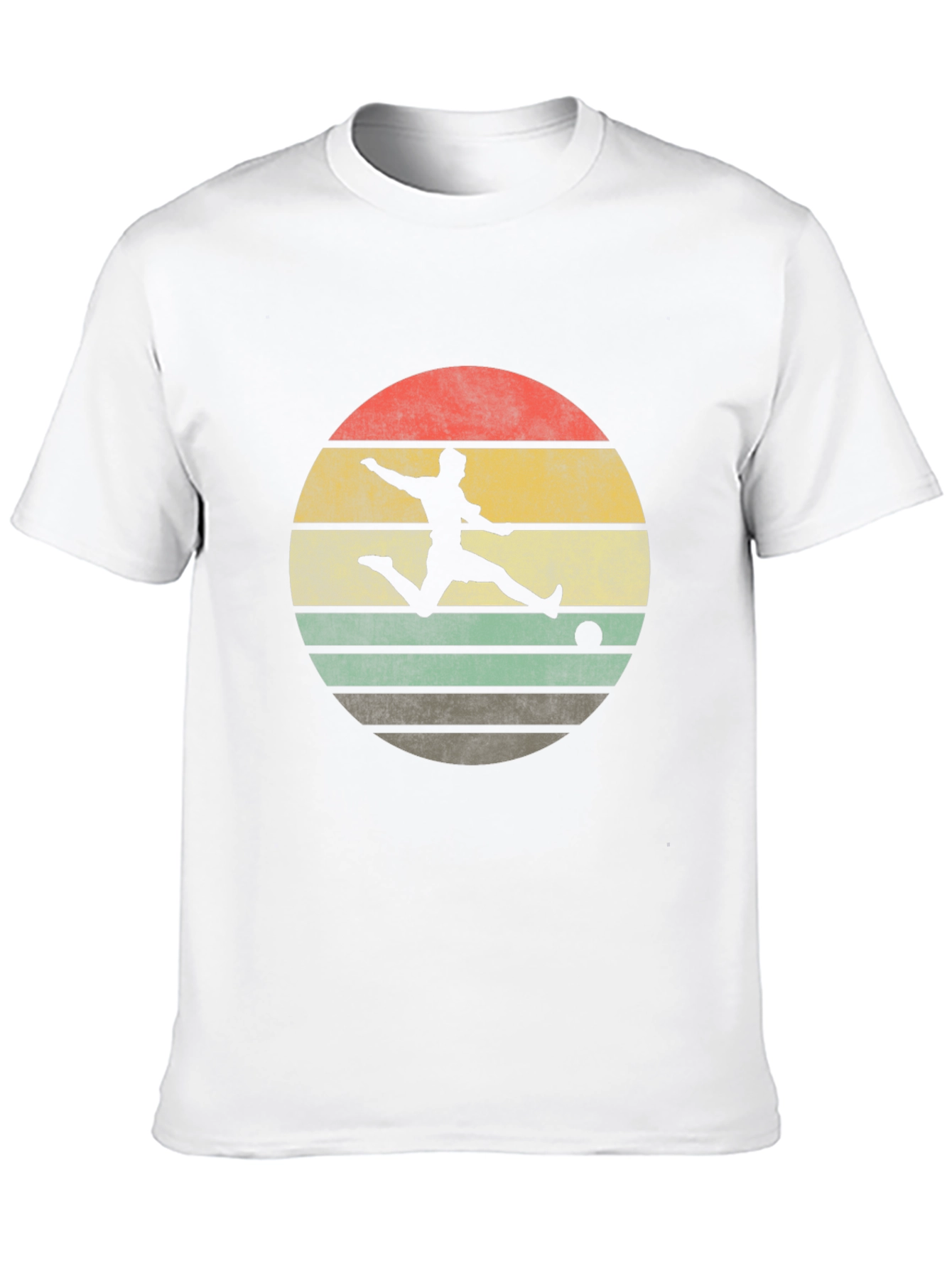 Retro Sunset Soccer Player Graphic T-Shirt