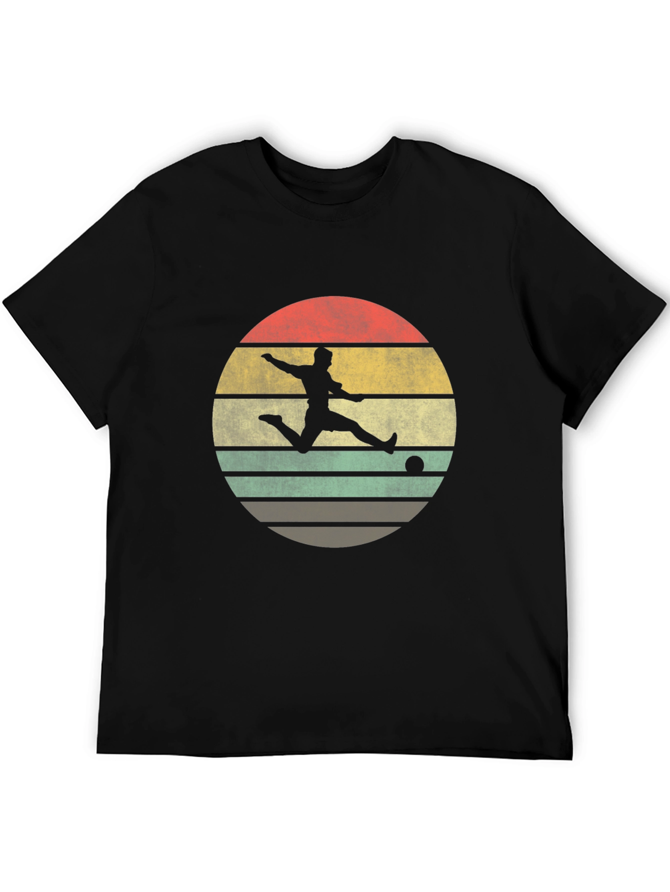 Retro Sunset Soccer Player Graphic T-Shirt