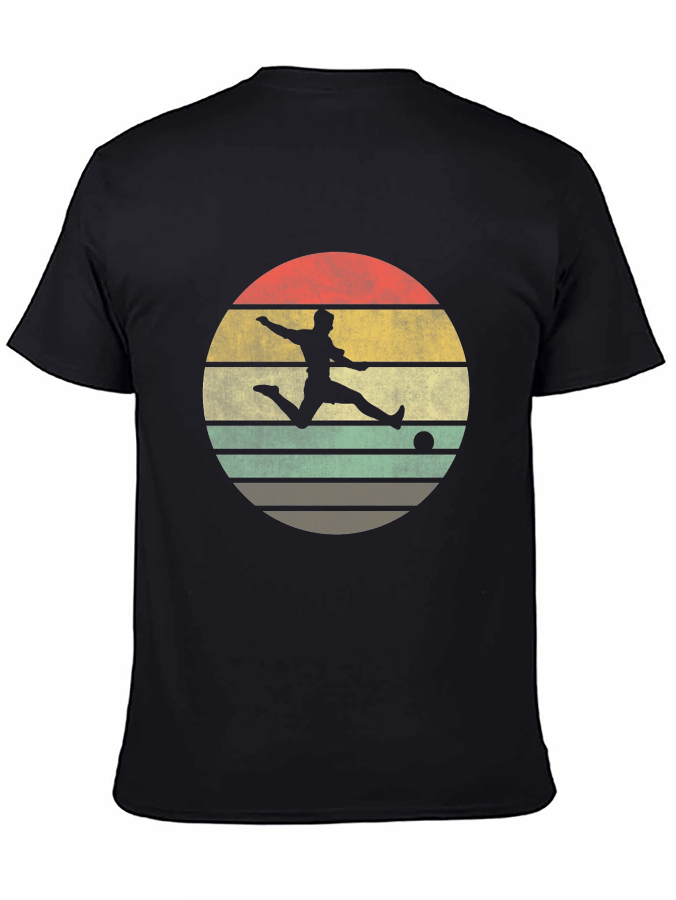 Retro Sunset Soccer Player Graphic T-Shirt
