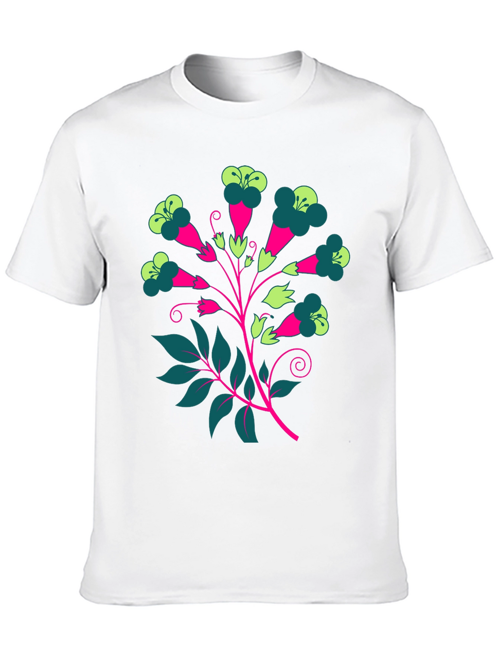 Floral Print Tee - Modern Graphic T-Shirt