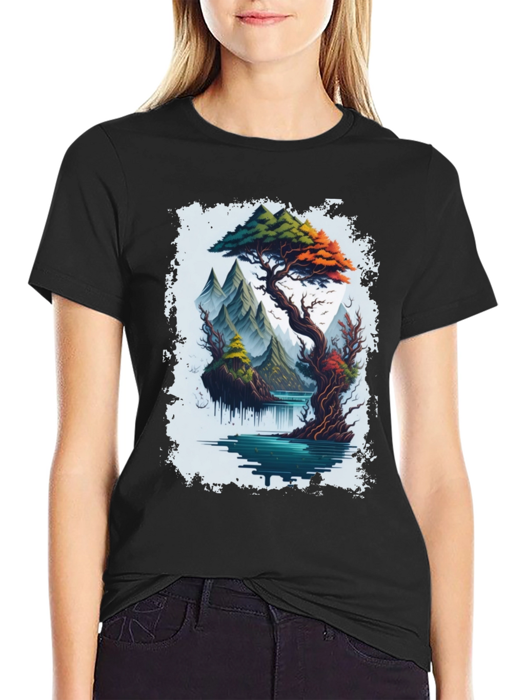 Scenic Mountain Landscape Graphic Tee