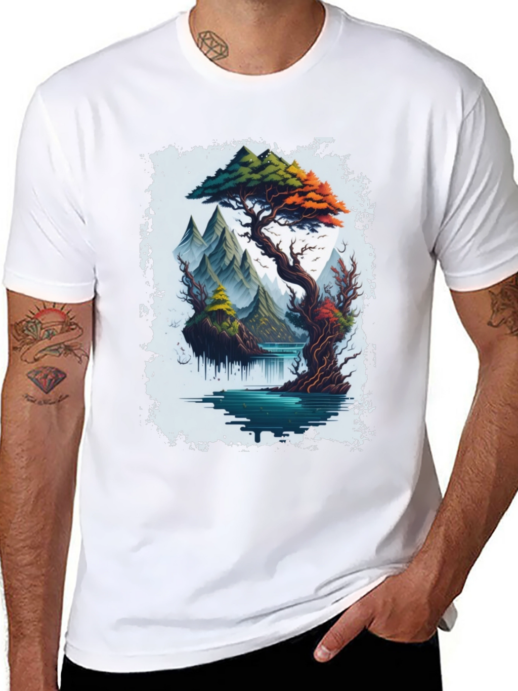 Scenic Mountain Landscape Graphic Tee