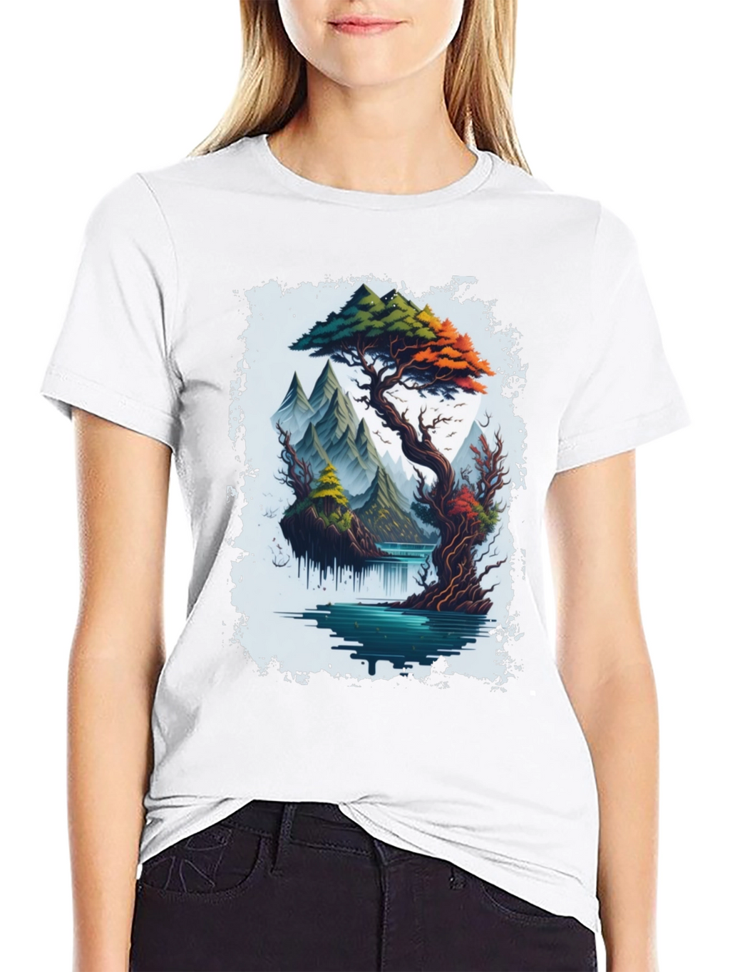 Scenic Mountain Landscape Graphic Tee