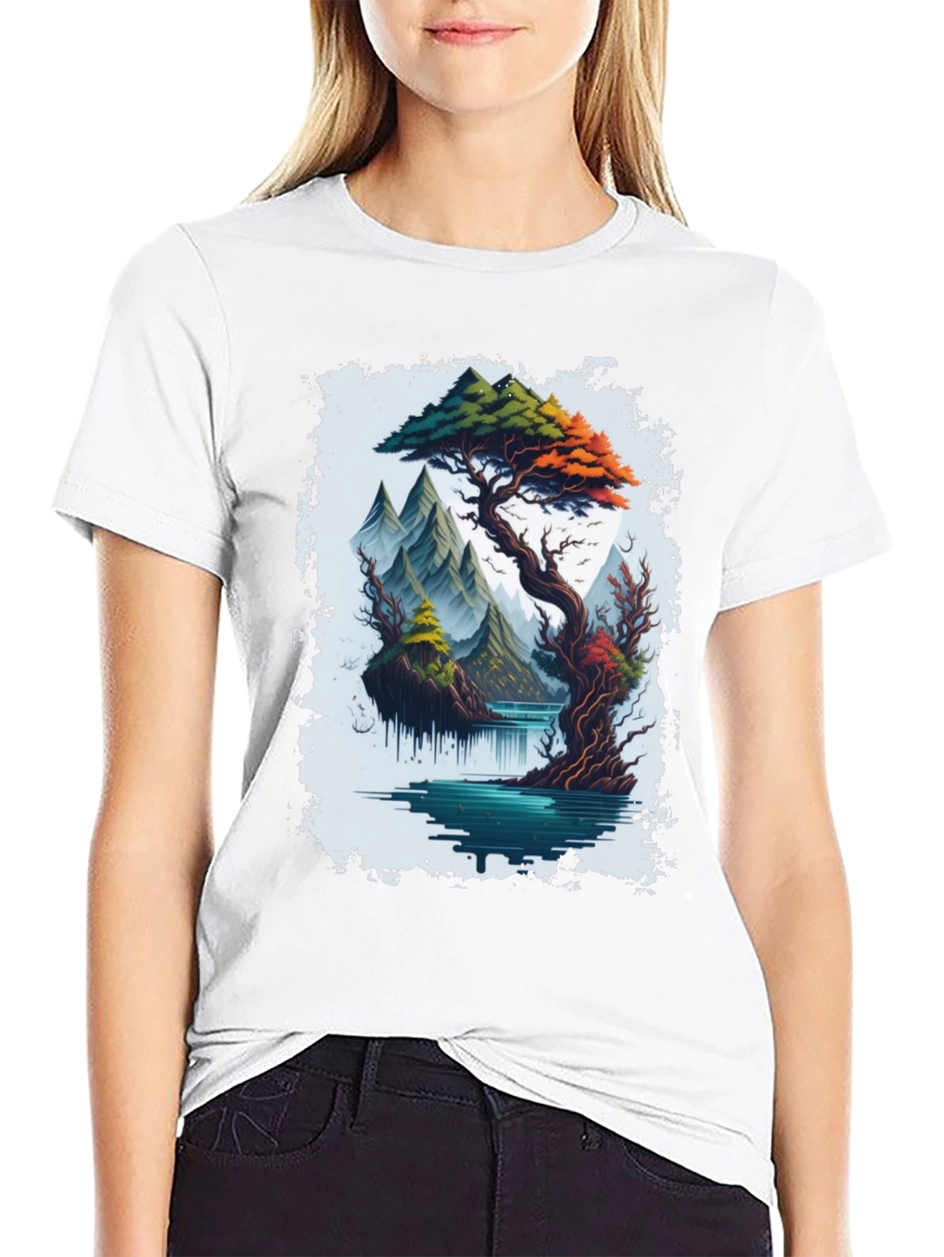 Scenic Mountain Landscape Graphic Tee