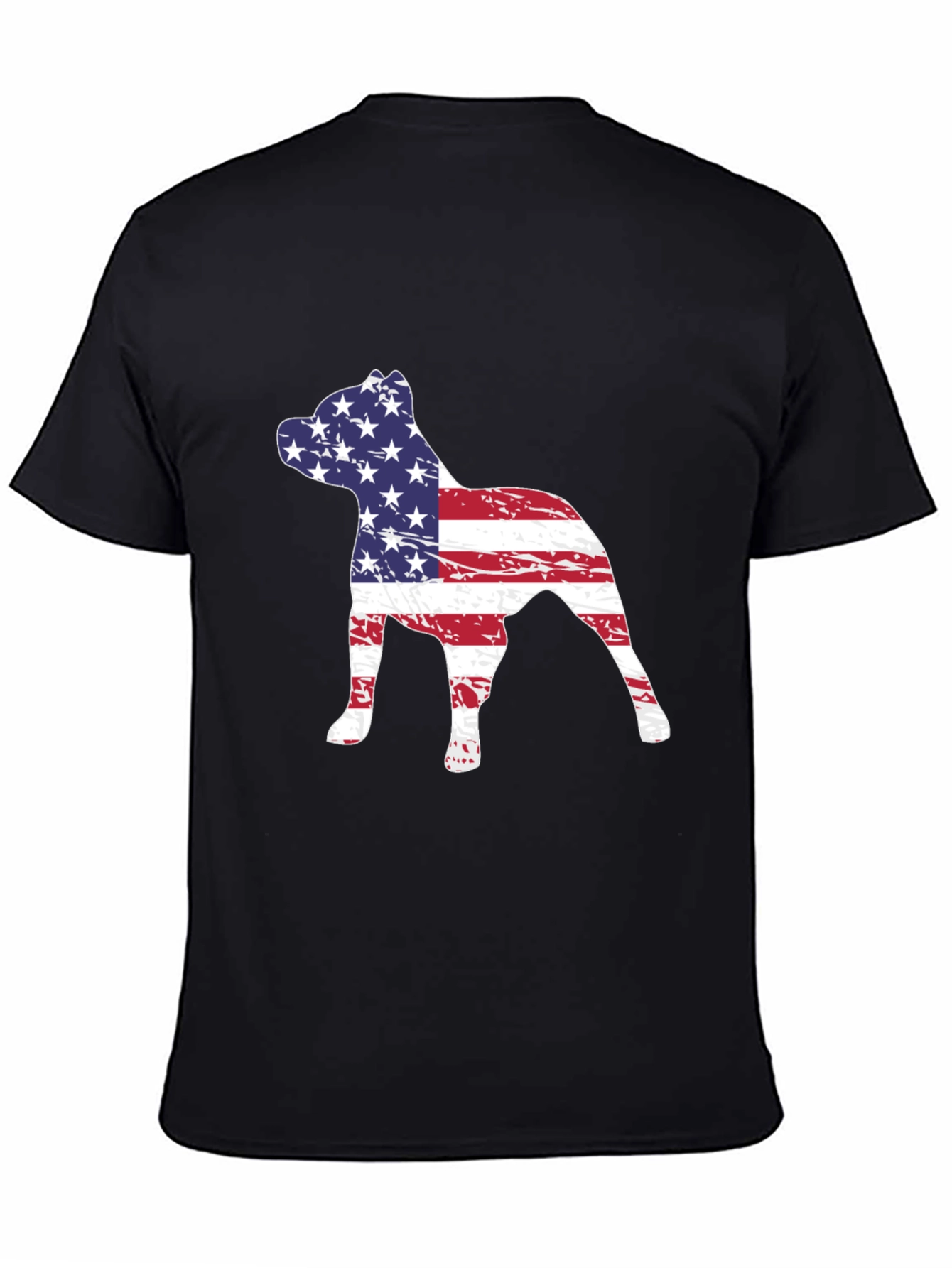 American Flag Dog Silhouette T-Shirt