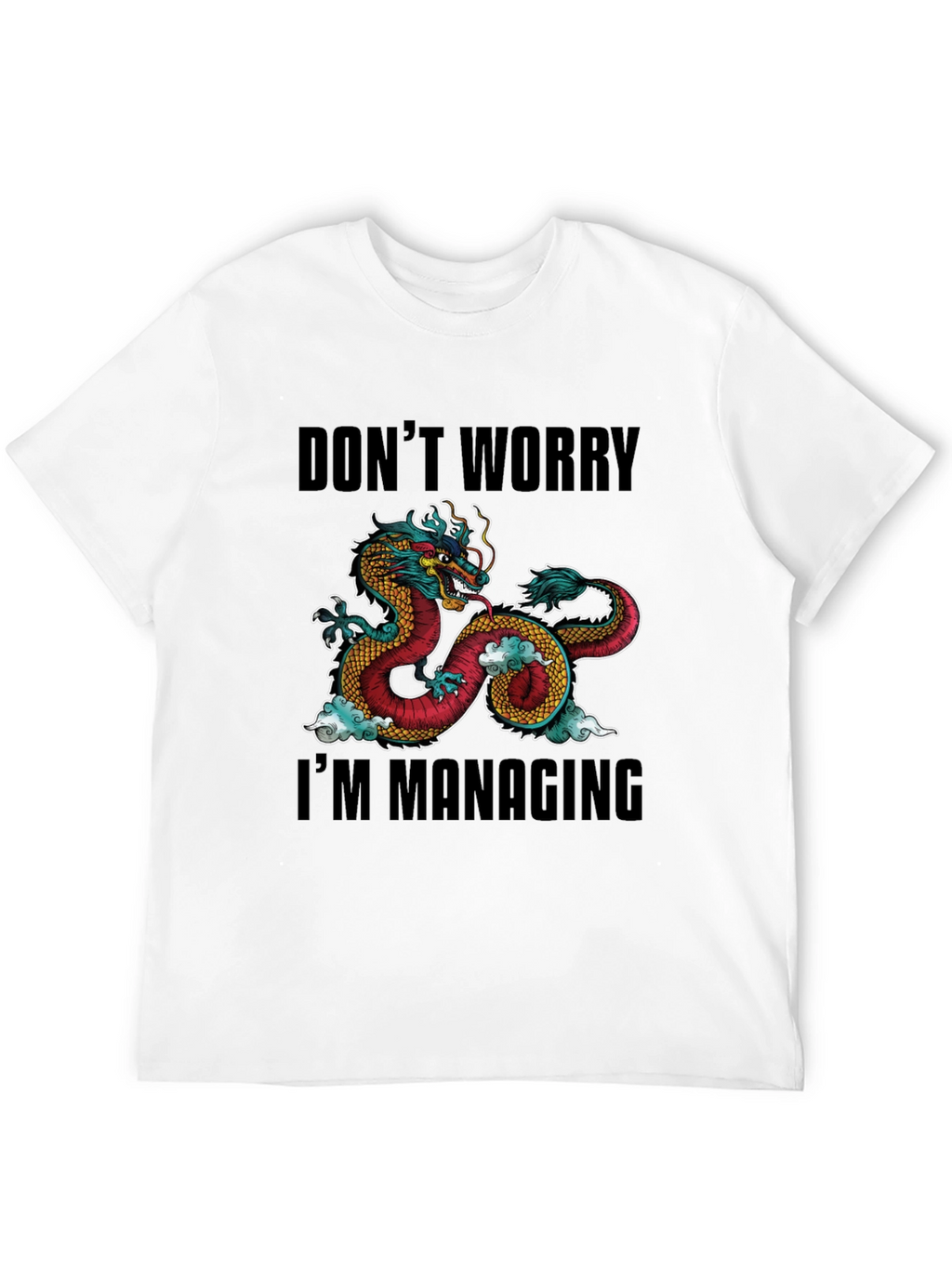 Dont Worry Im Managing Dragon Graphic T-Shirt