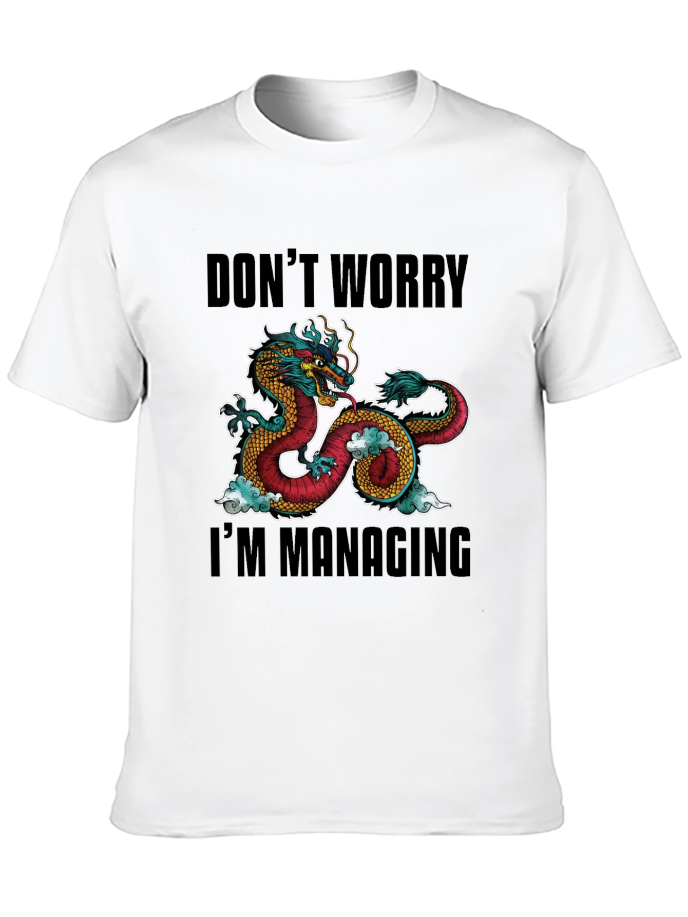 Dont Worry Im Managing Dragon Graphic T-Shirt
