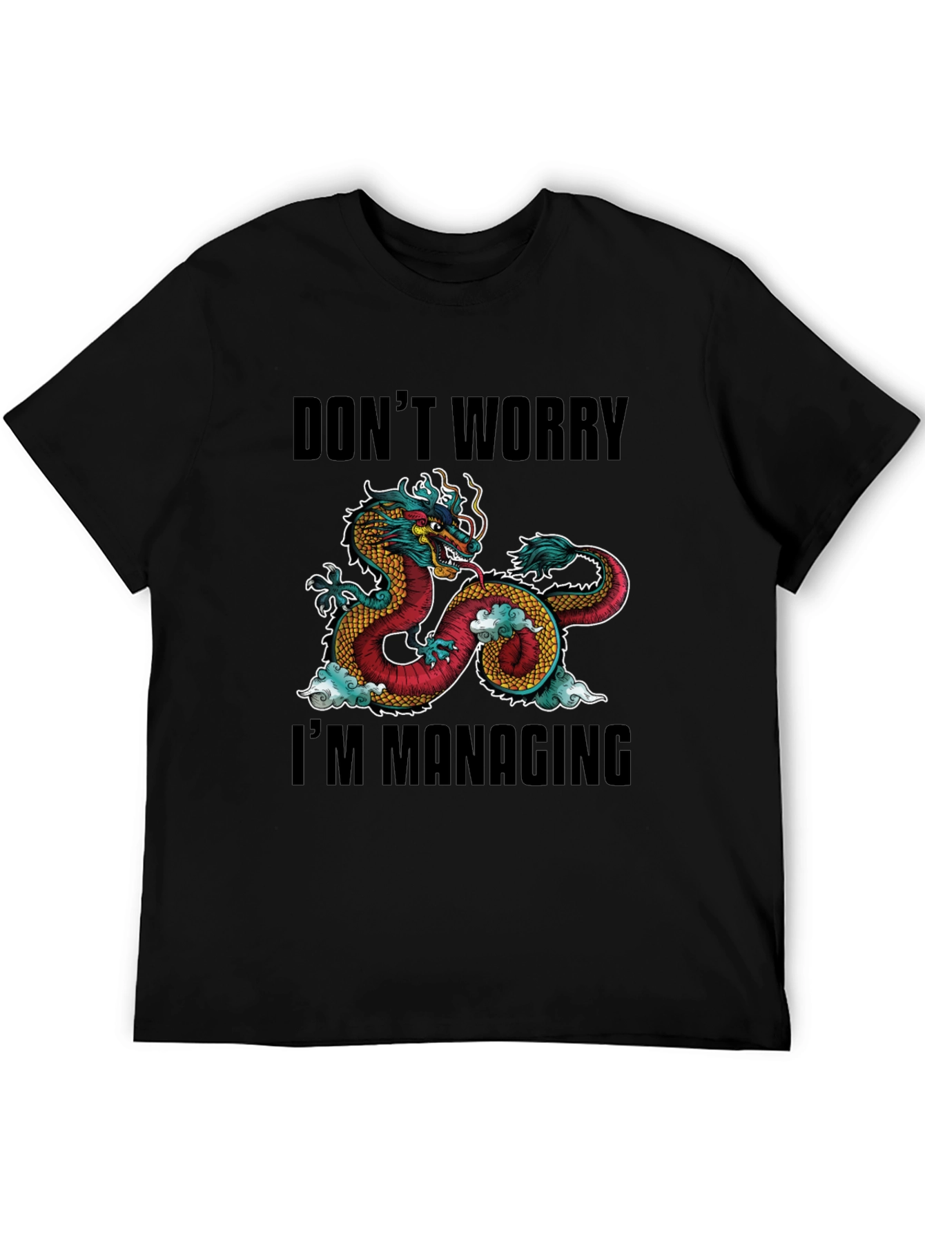 Dont Worry Im Managing Dragon Graphic T-Shirt