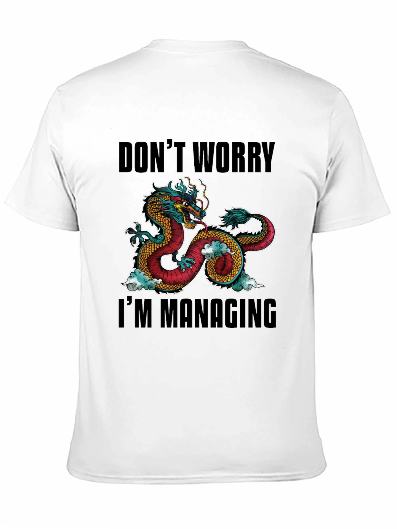 Dont Worry Im Managing Dragon Graphic T-Shirt