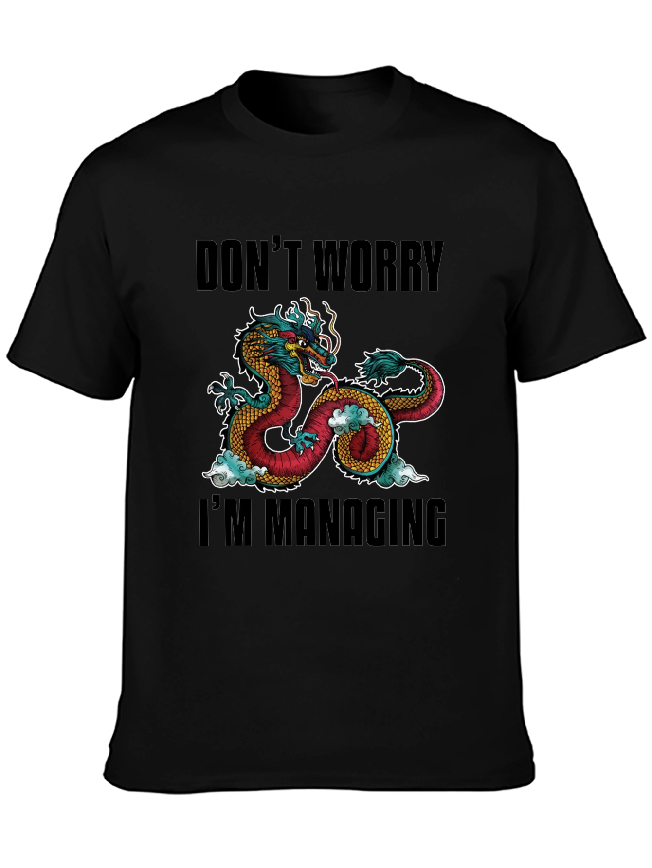 Dont Worry Im Managing Dragon Graphic T-Shirt