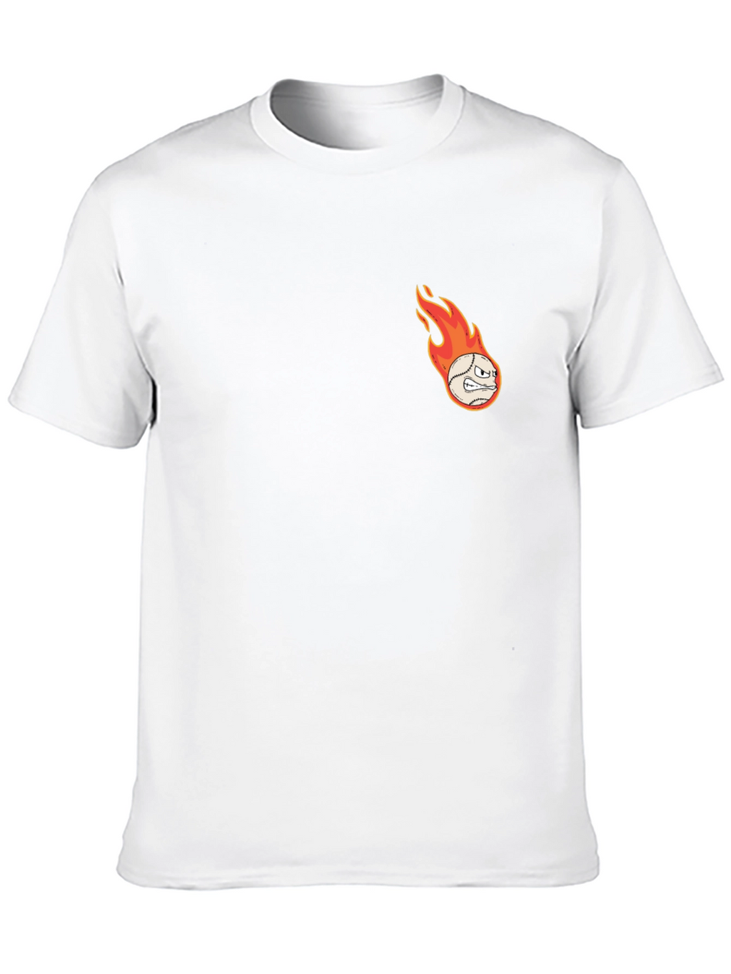 Flaming Baseball Graphic T-Shirt - Black