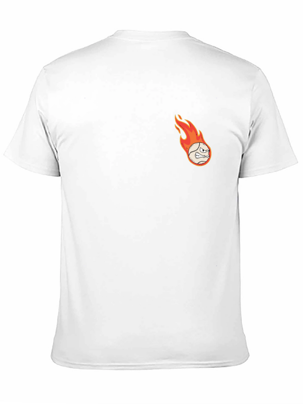 Flaming Baseball Graphic T-Shirt - Black