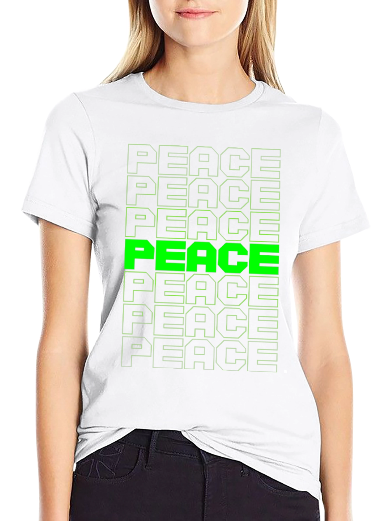 Peace T-Shirt - Green Graphic Tee