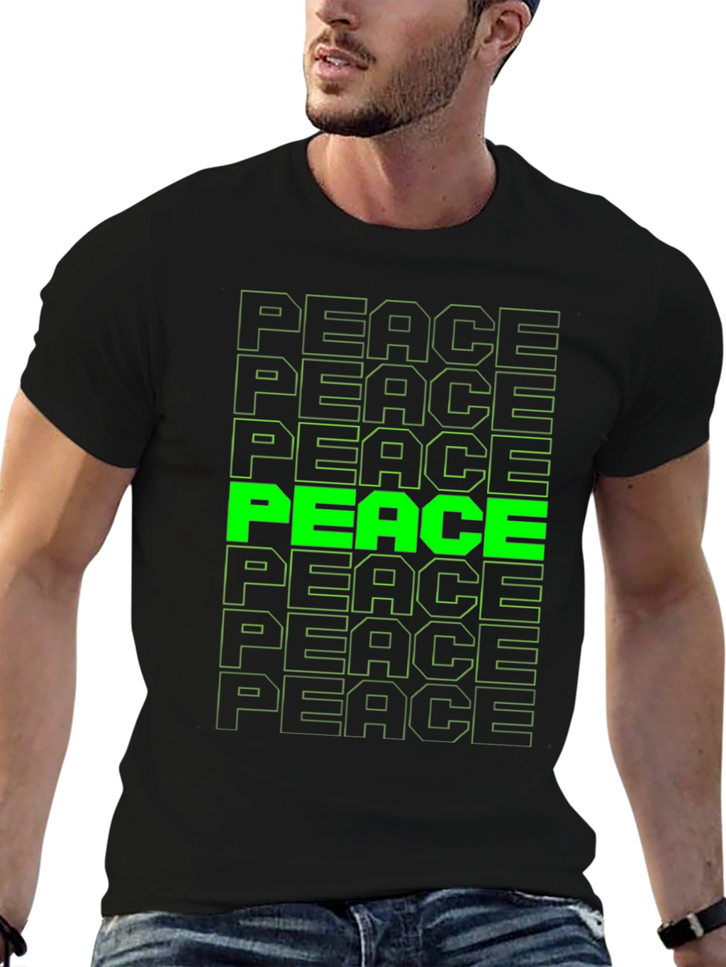 Peace T-Shirt - Green Graphic Tee