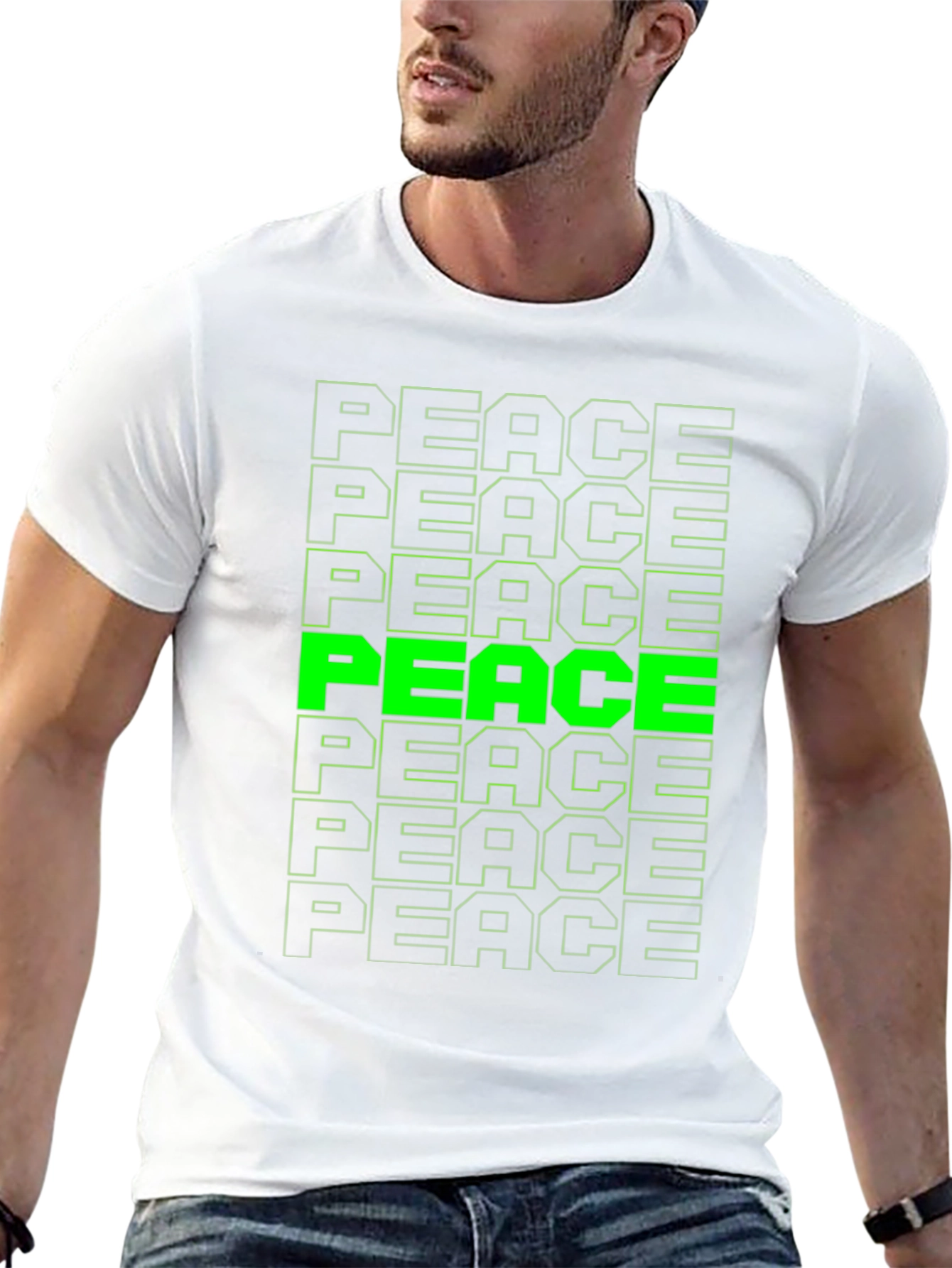 Peace T-Shirt - Green Graphic Tee