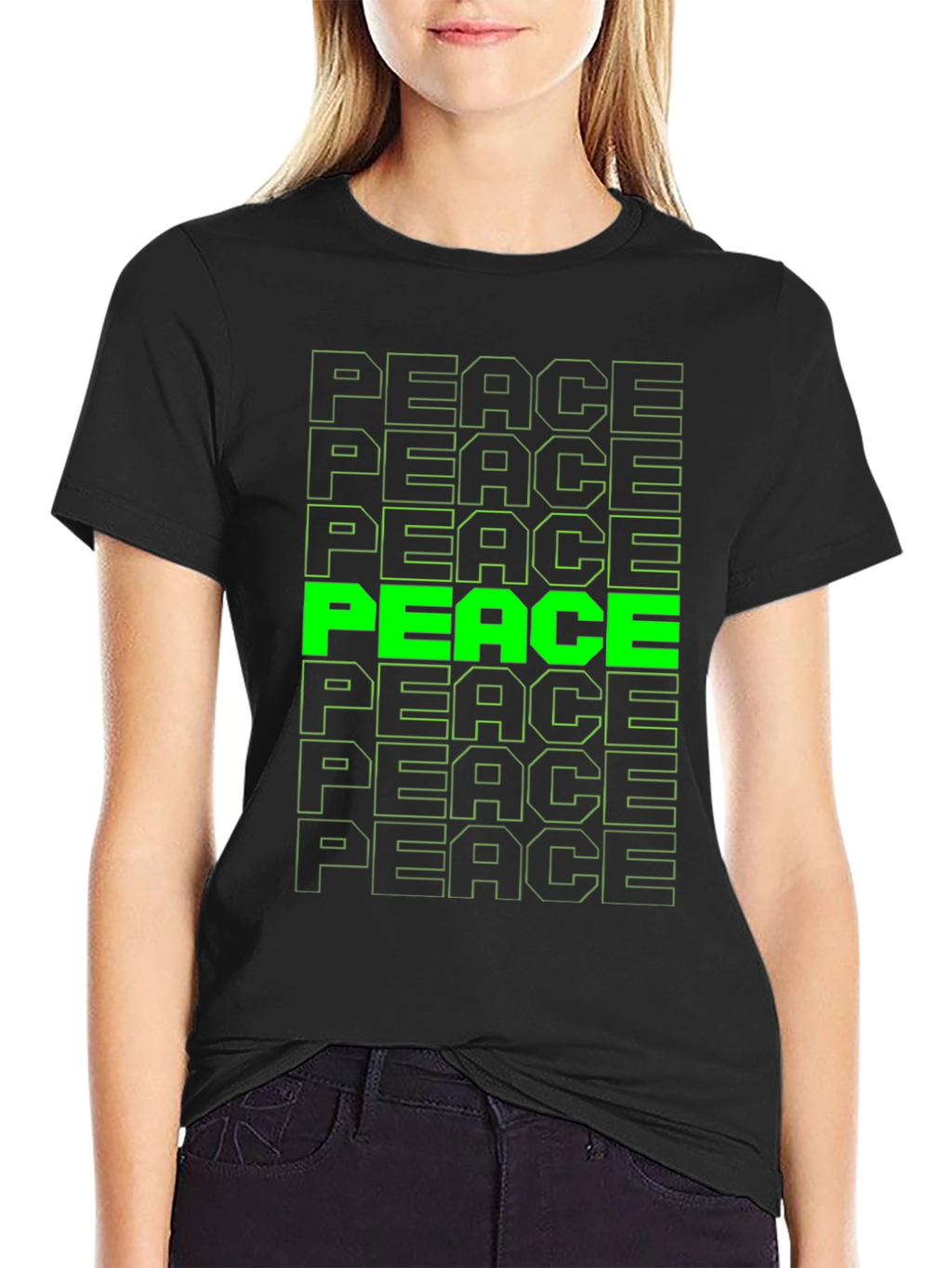 Peace T-Shirt - Green Graphic Tee