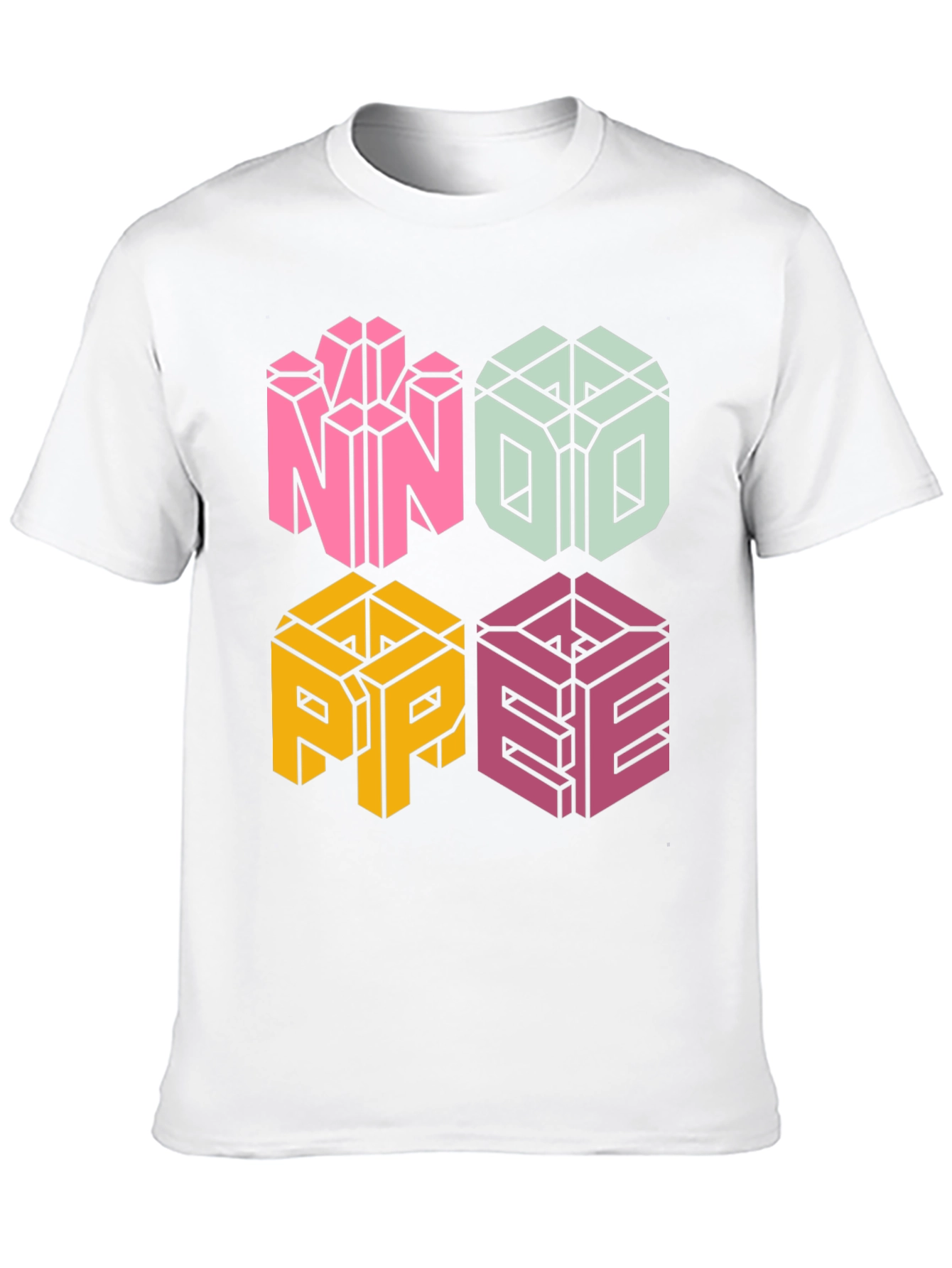 Novelty NOPE T-Shirt - Geometric Block Letter Design