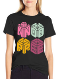 Novelty NOPE T-Shirt - Geometric Block Letter Design
