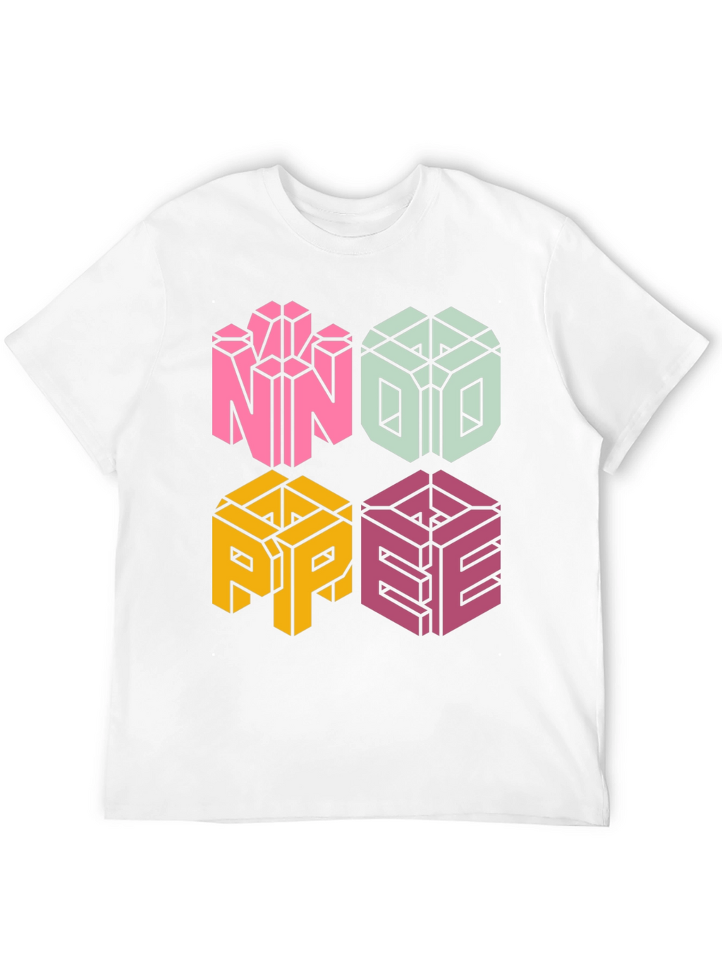 Novelty NOPE T-Shirt - Geometric Block Letter Design