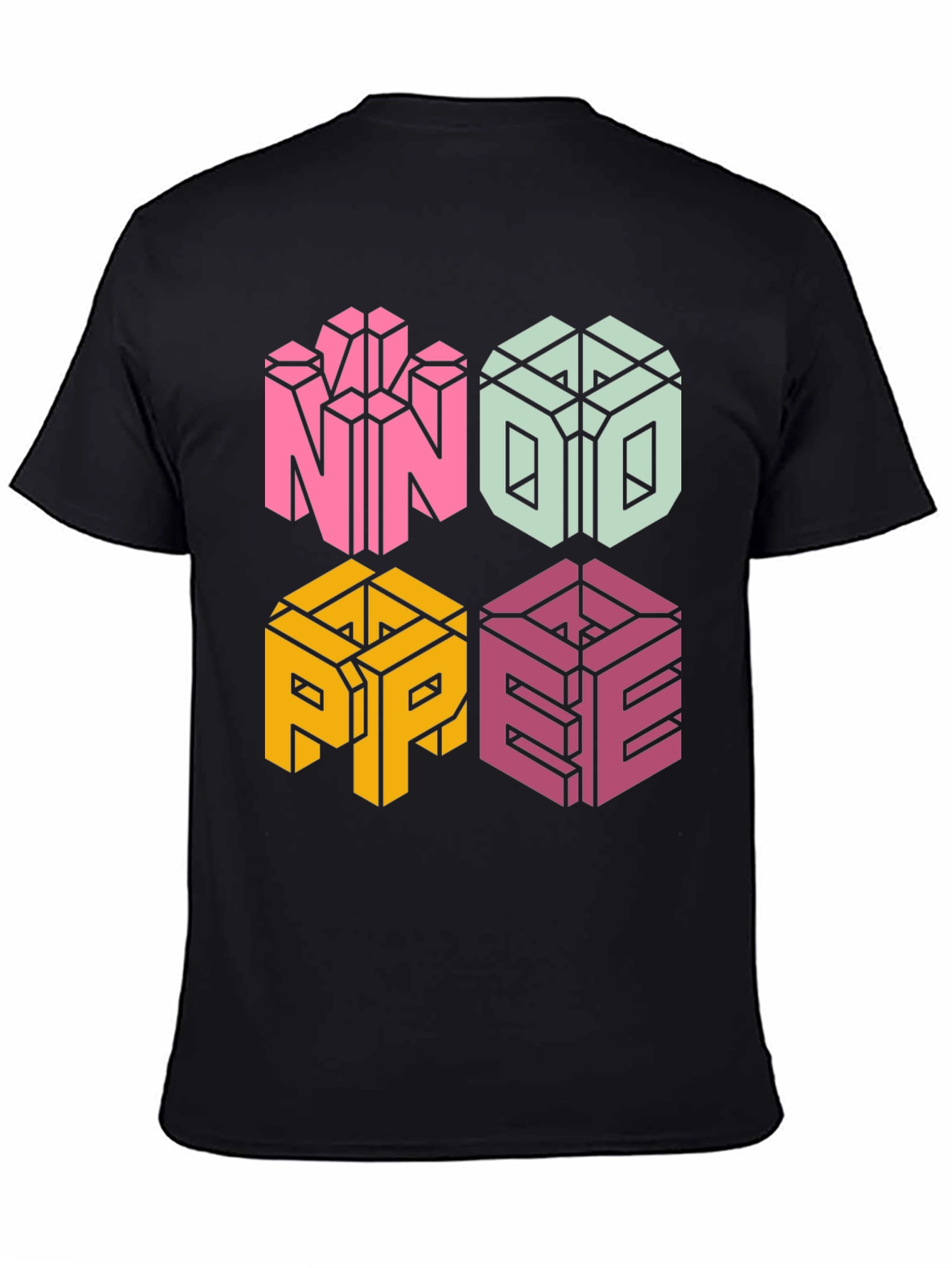 Novelty NOPE T-Shirt - Geometric Block Letter Design