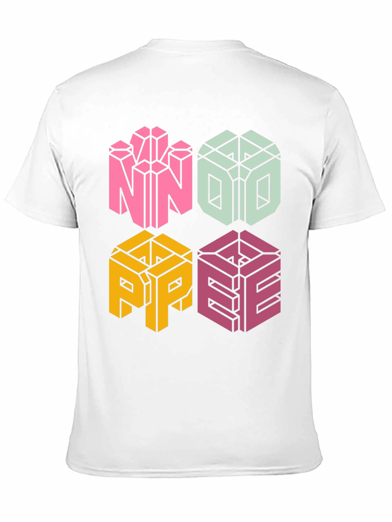 Novelty NOPE T-Shirt - Geometric Block Letter Design