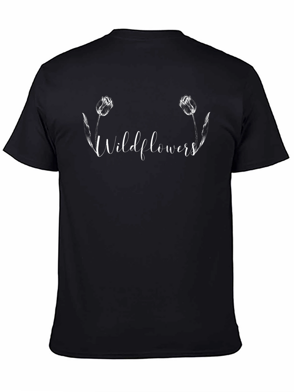 Wildflowers Graphic Print Black T-Shirt