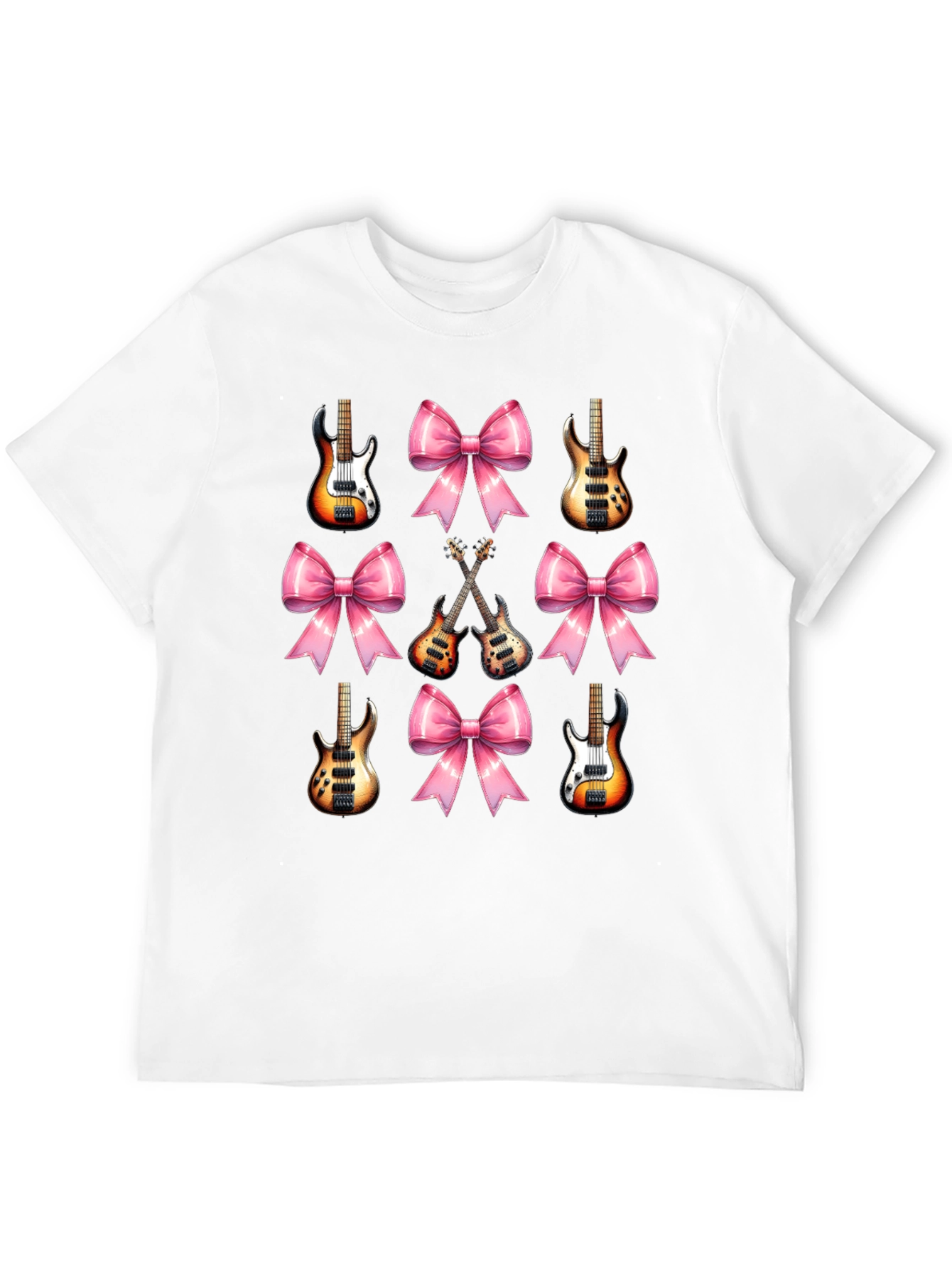 Guitar & Bows T-Shirt - Stylish Music Lover Tee