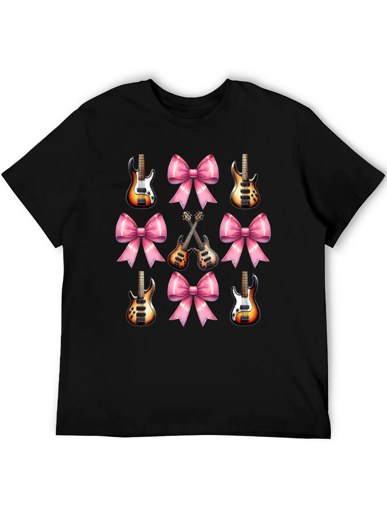 Guitar & Bows T-Shirt - Stylish Music Lover Tee