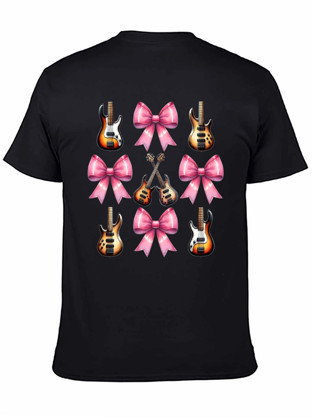 Guitar & Bows T-Shirt - Stylish Music Lover Tee