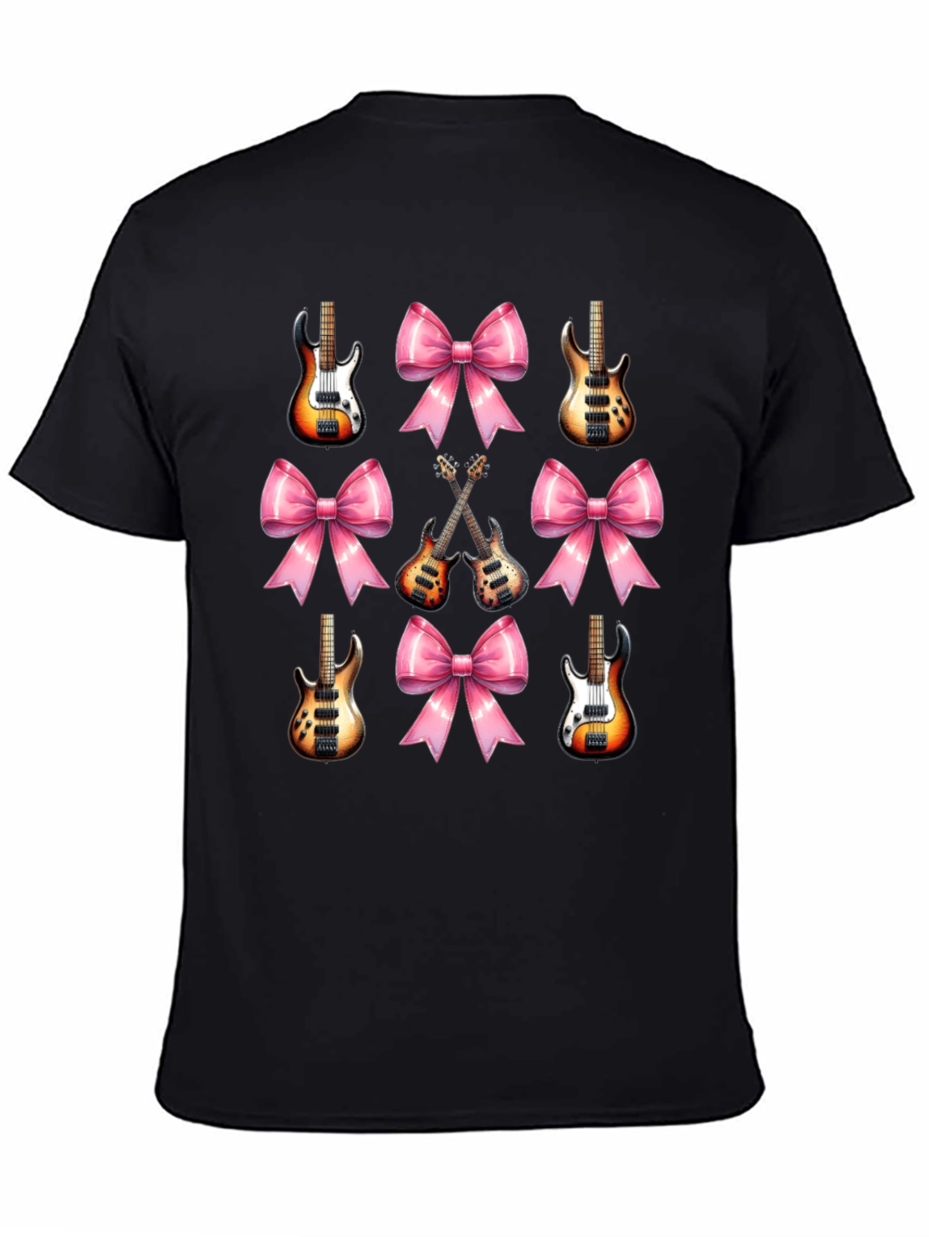 Guitar & Bows T-Shirt - Stylish Music Lover Tee