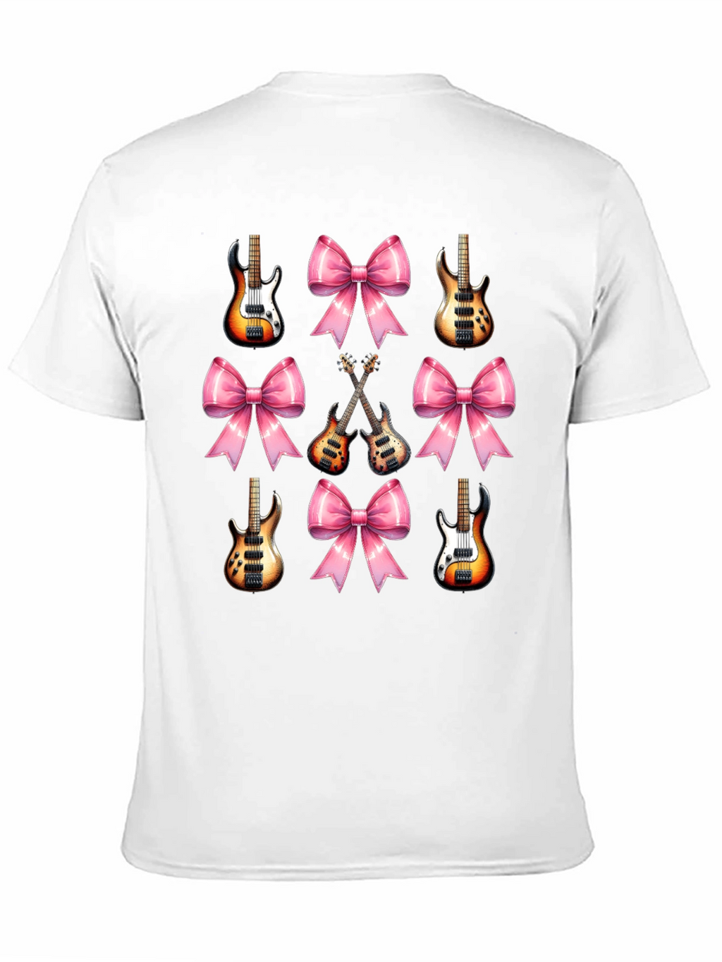Guitar & Bows T-Shirt - Stylish Music Lover Tee