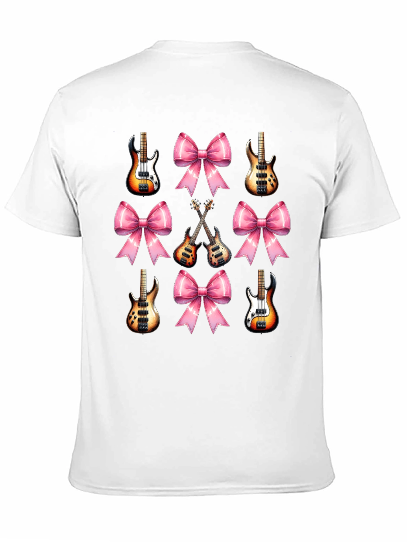 Guitar & Bows T-Shirt - Stylish Music Lover Tee