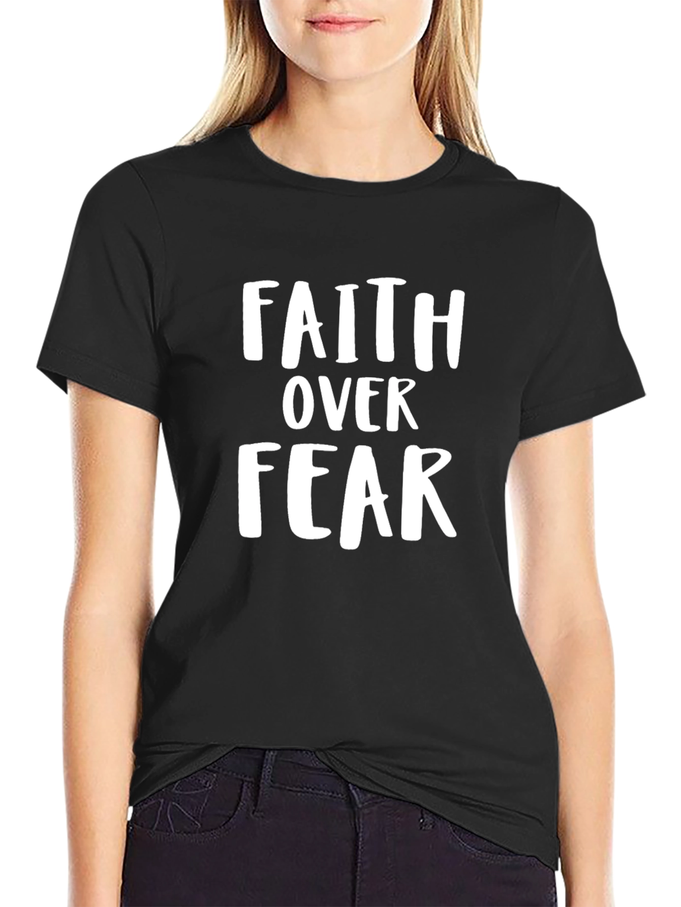 Faith Over Fear Graphic Tee - Mens Black T-Shirt