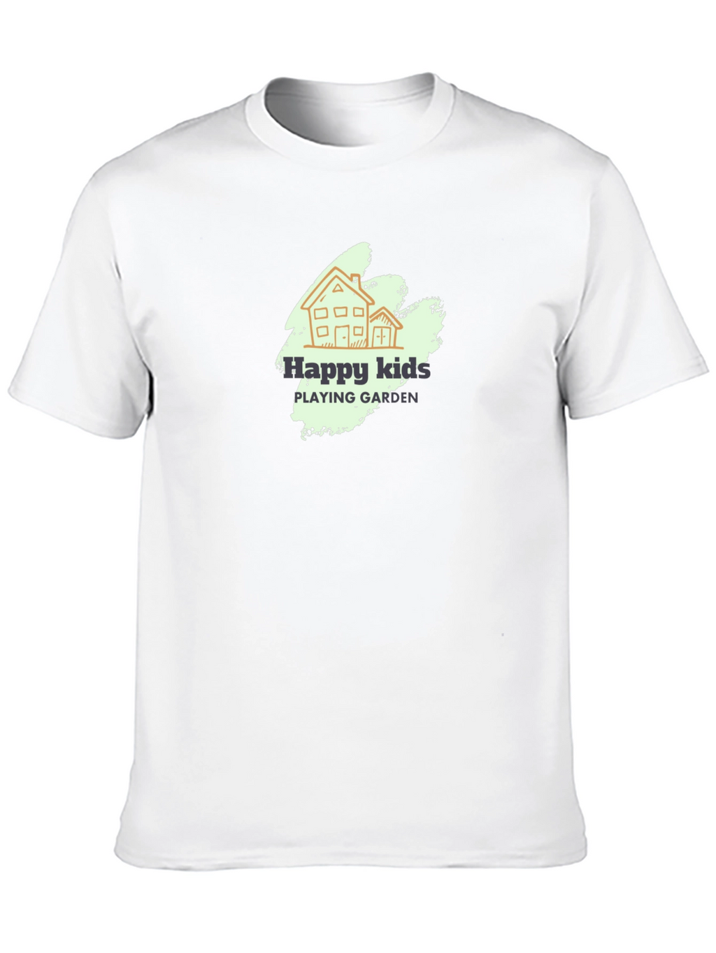 Happy Kids Playing Garden Black T-Shirt