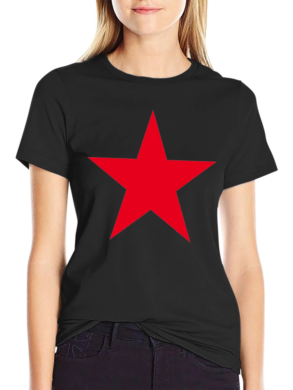 Red Star Graphic Black T-Shirt