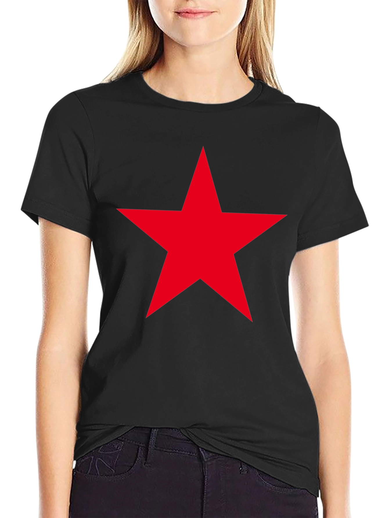 Red Star Graphic Black T-Shirt