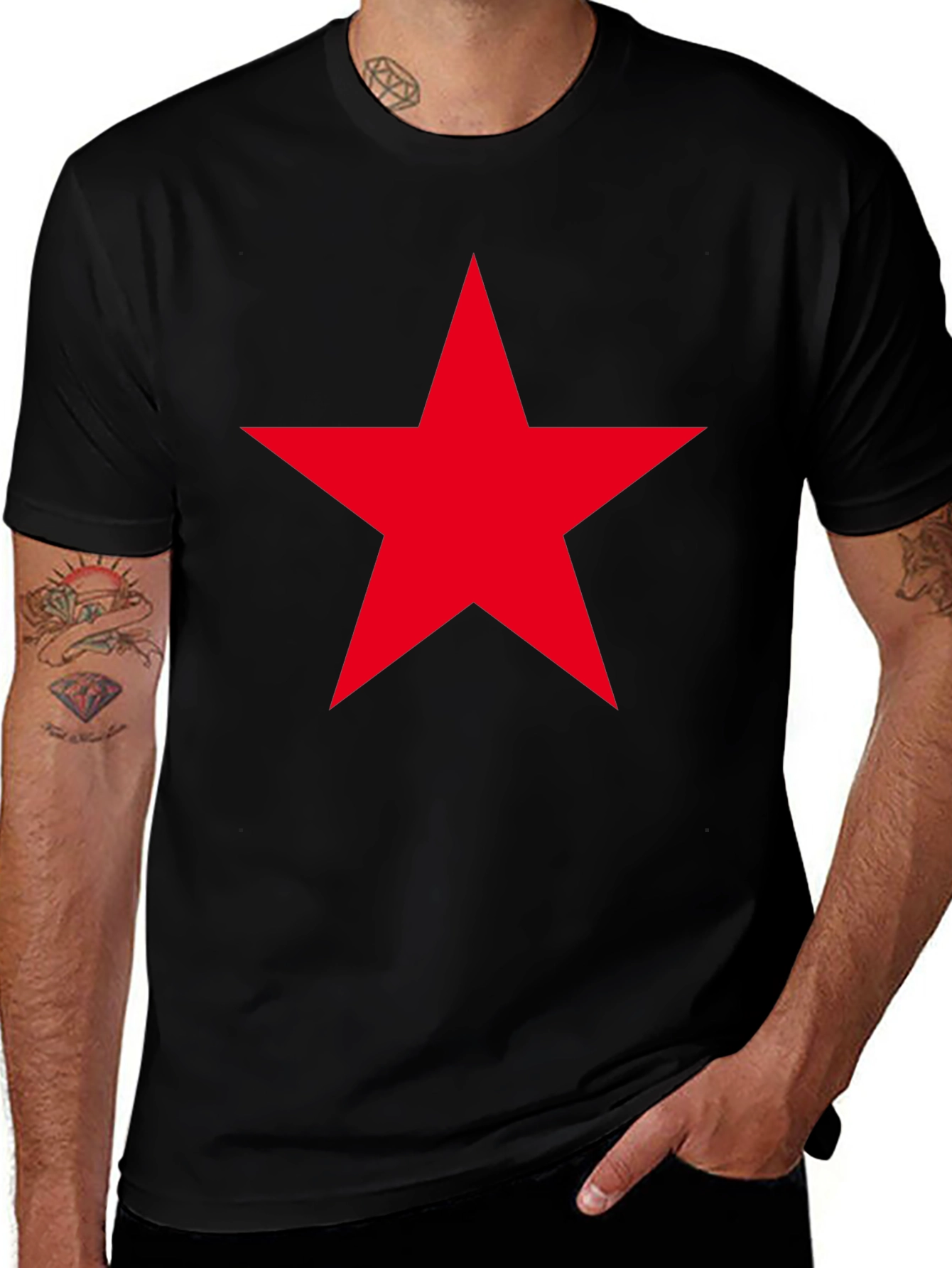 Red Star Graphic Black T-Shirt