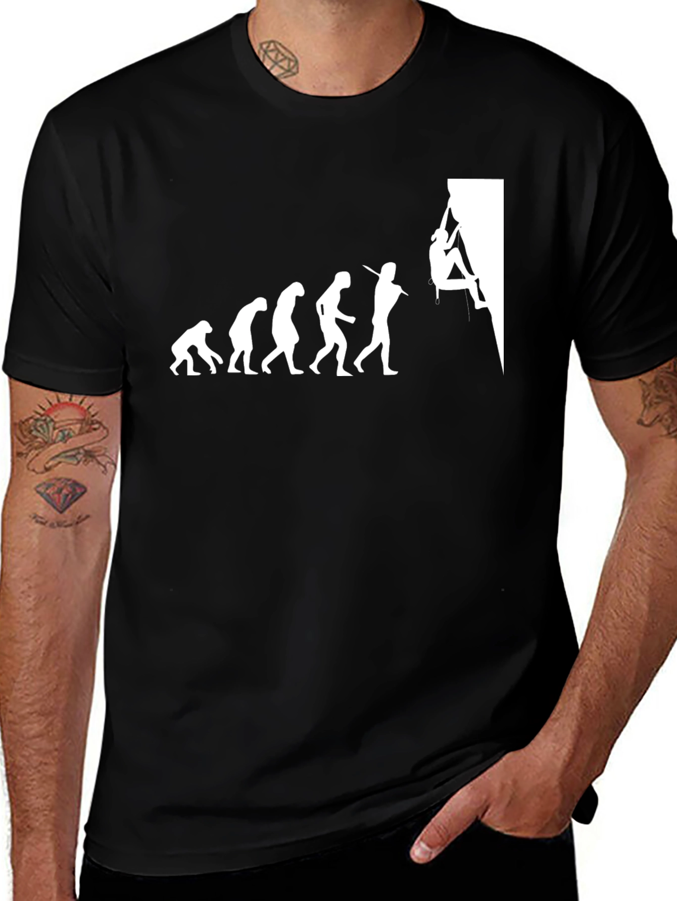 Climbing Evolution Graphic Tee - Black