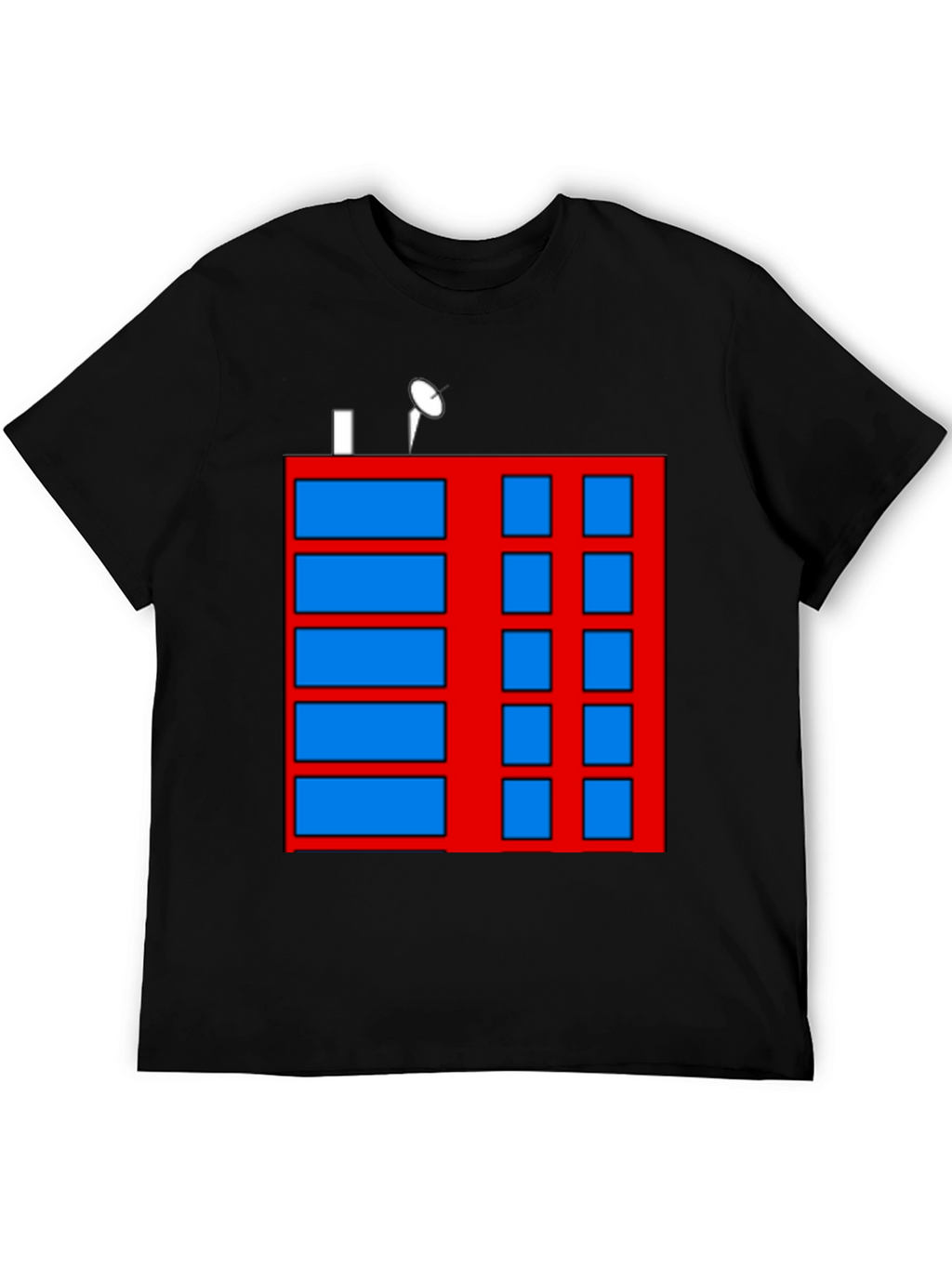 Abstract Building Graphic Tee - Black Casual Shirt