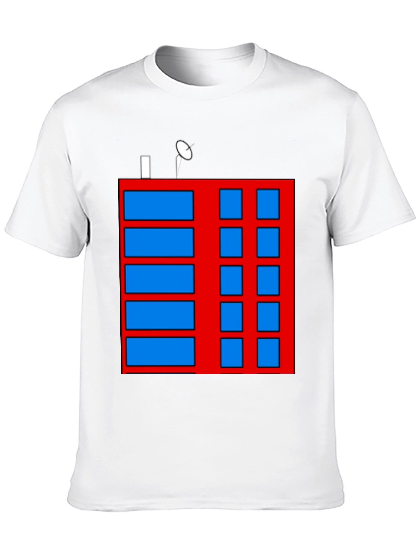 Abstract Building Graphic Tee - Black Casual Shirt