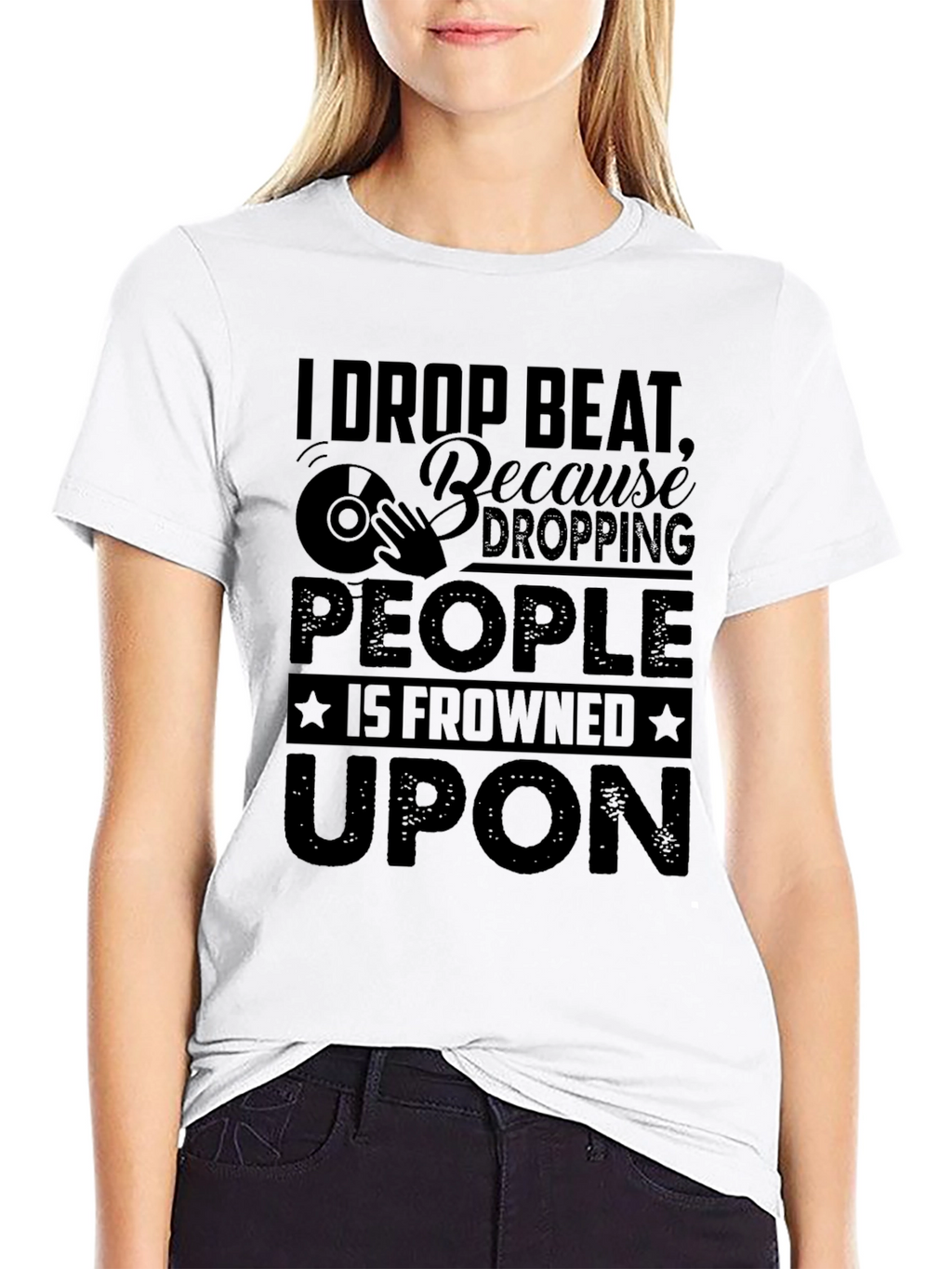 I Drop Beat Black Graphic T-Shirt