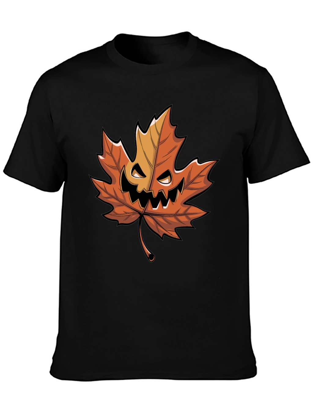 Halloween Pumpkin Maple Leaf Graphic Tee